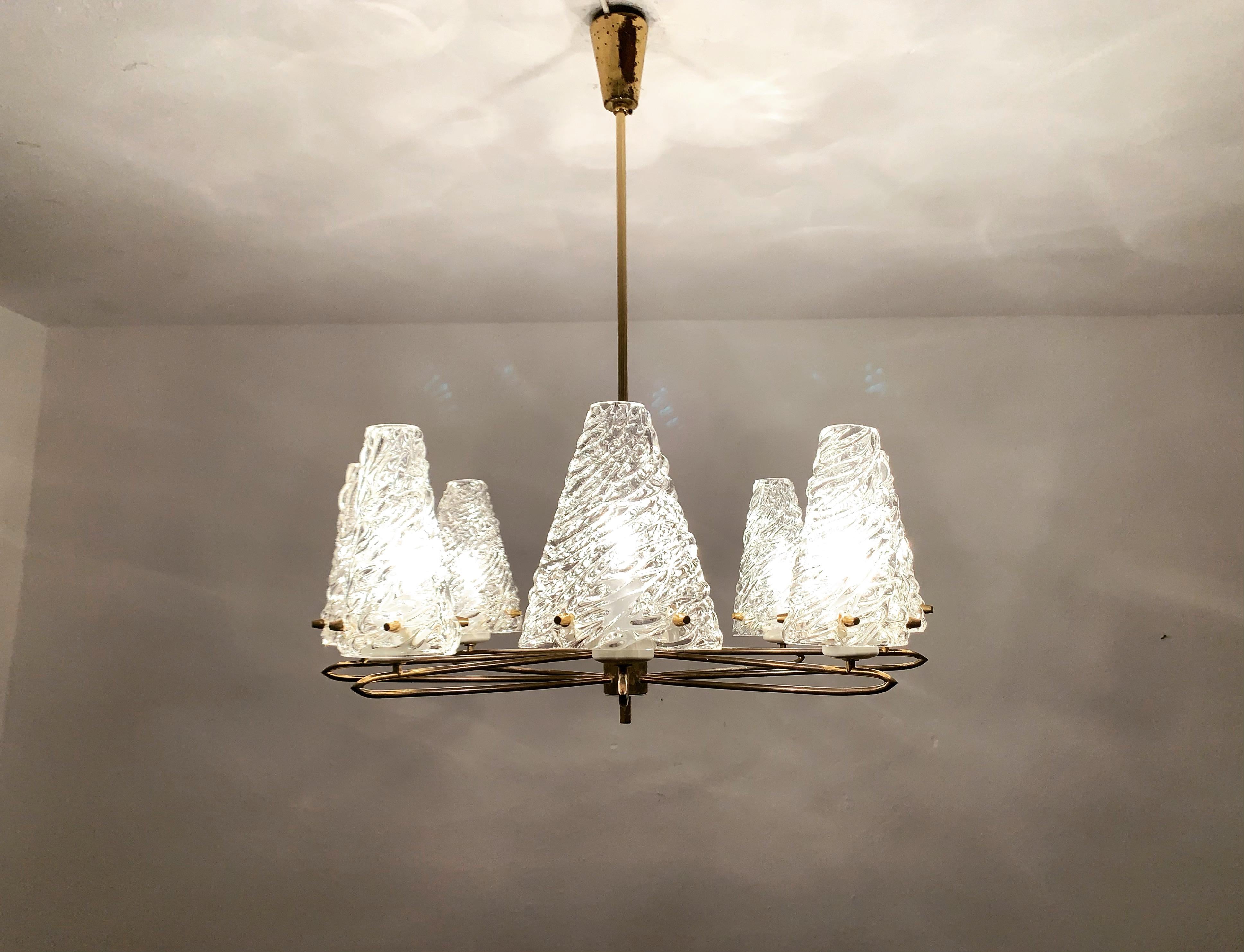 Lampadario in vetro di J.AT&T. Kalmar in vendita 3
