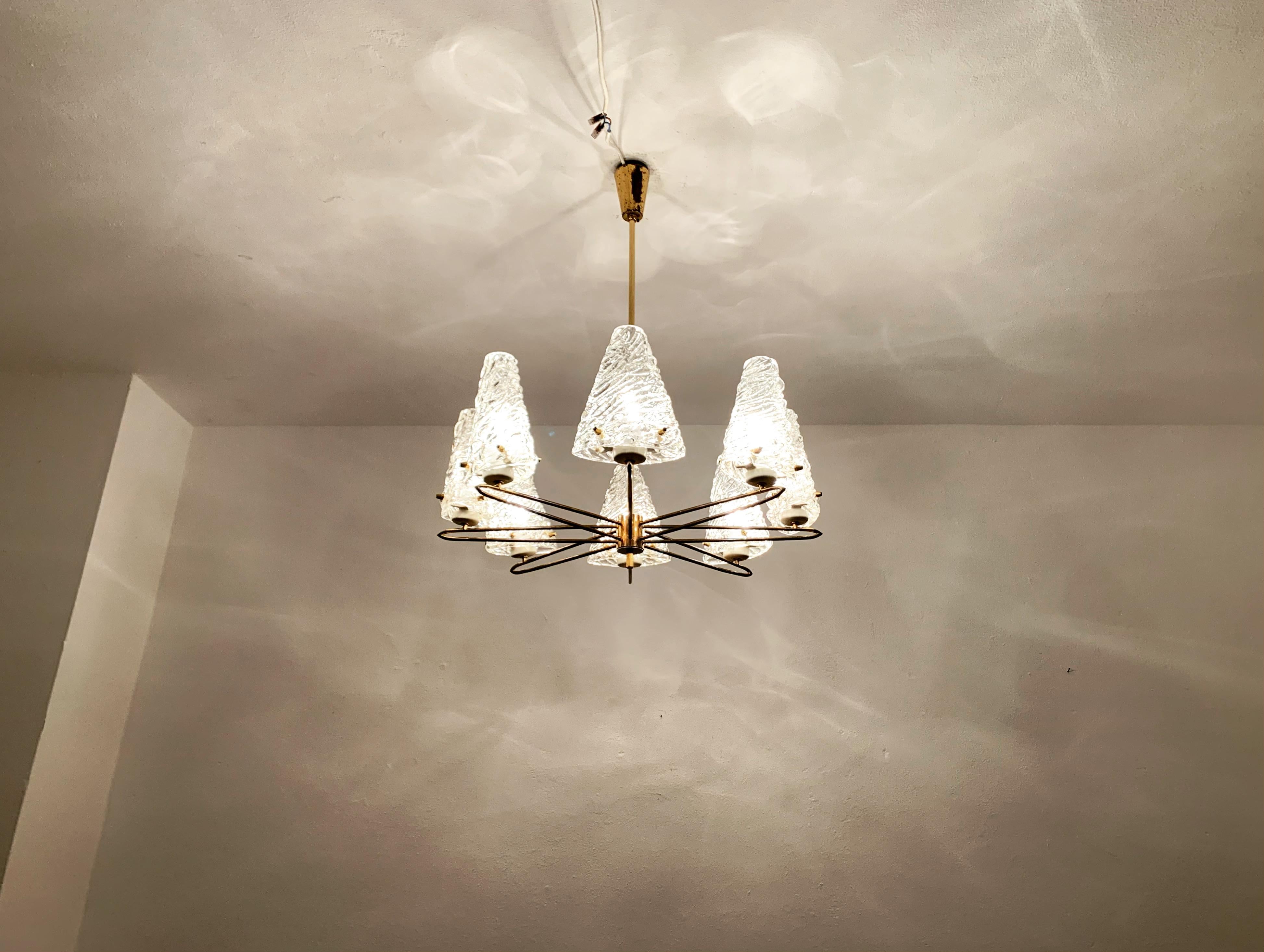 Lampadario in vetro di J.AT&T. Kalmar in vendita 4