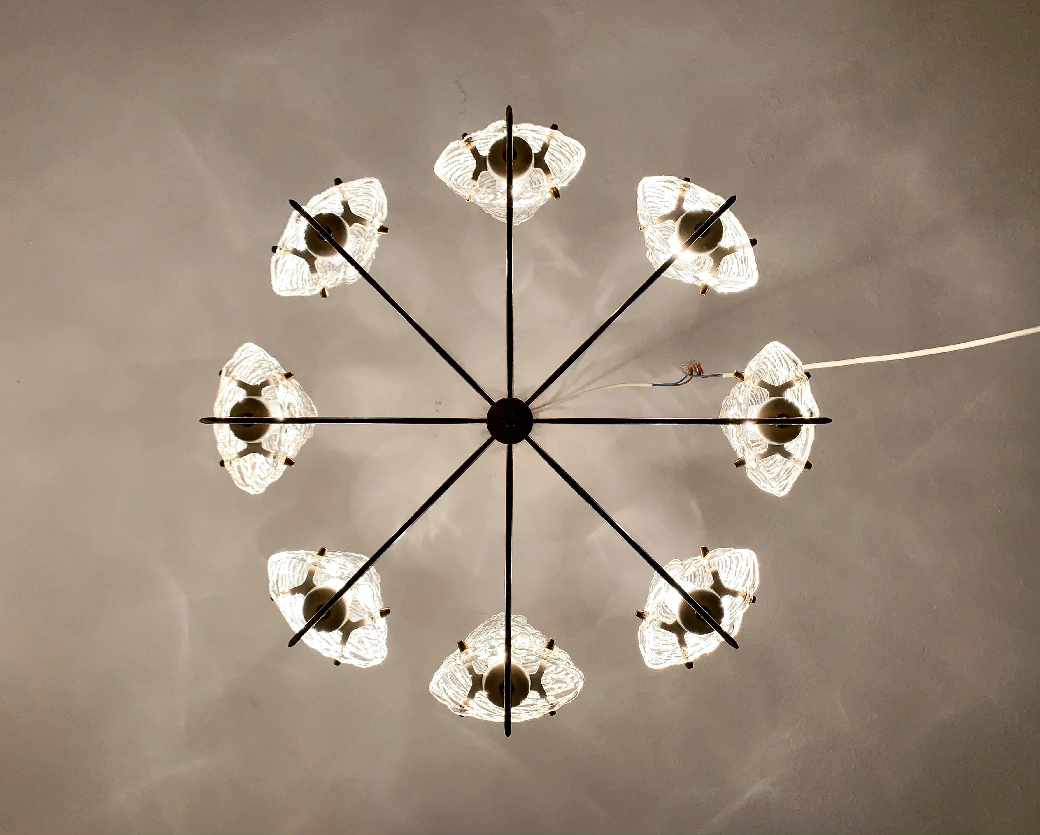 Lampadario in vetro di J.AT&T. Kalmar in vendita 5