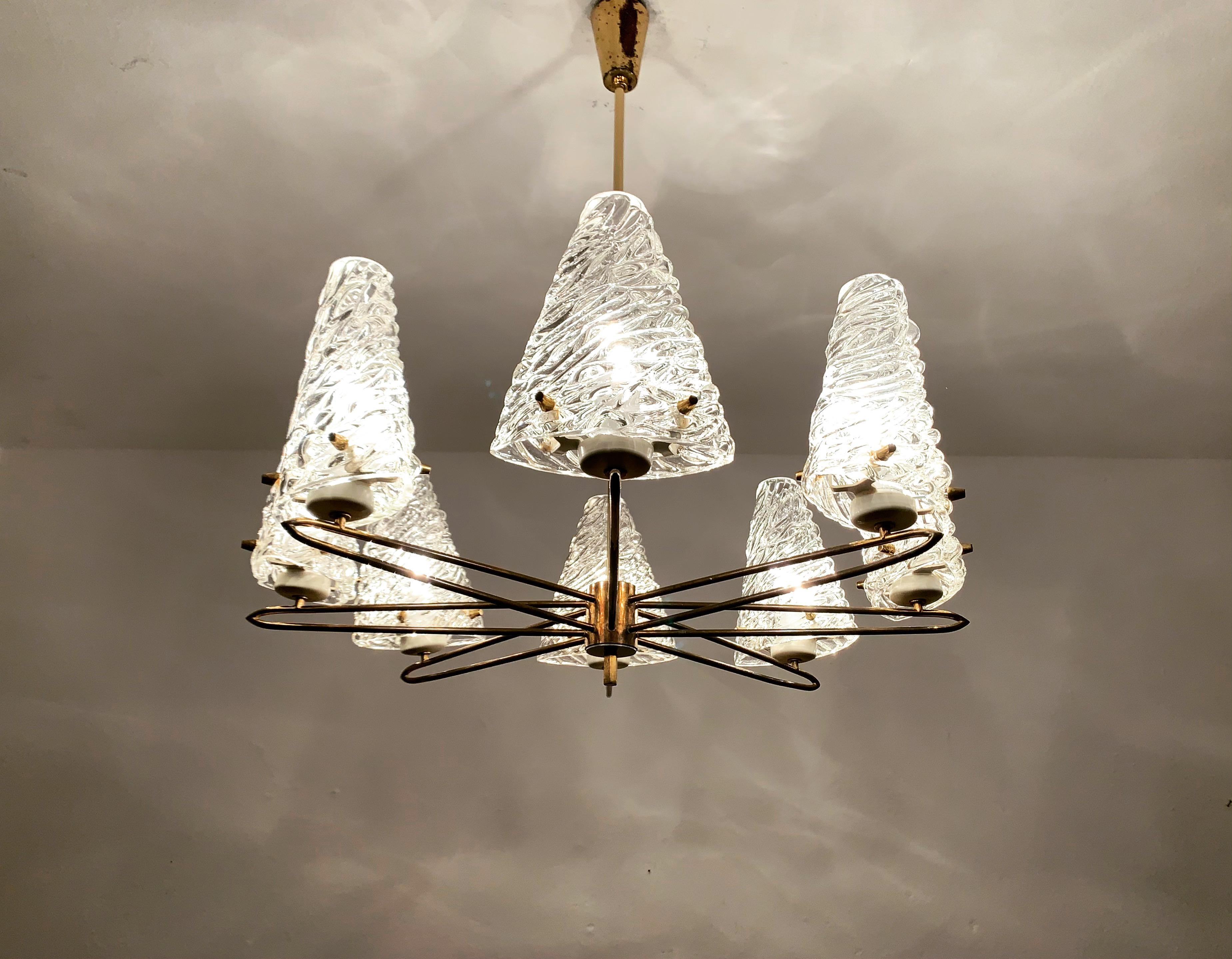 Lampadario in vetro di J.AT&T. Kalmar in vendita 2