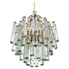Lampadario in vetro cristallo di Kinkeldey