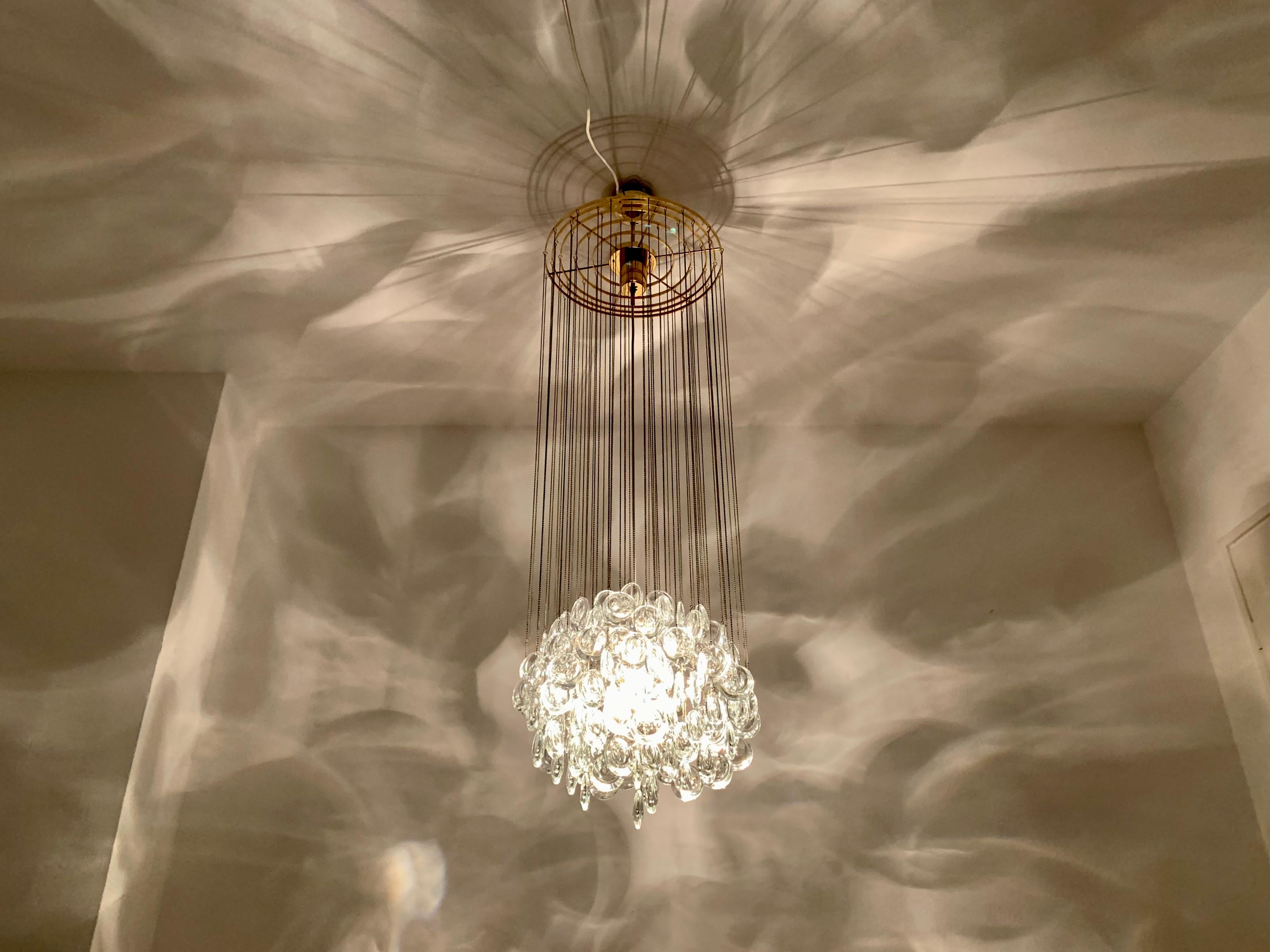 Crystal Glass Chandelier by Palwa For Sale 3