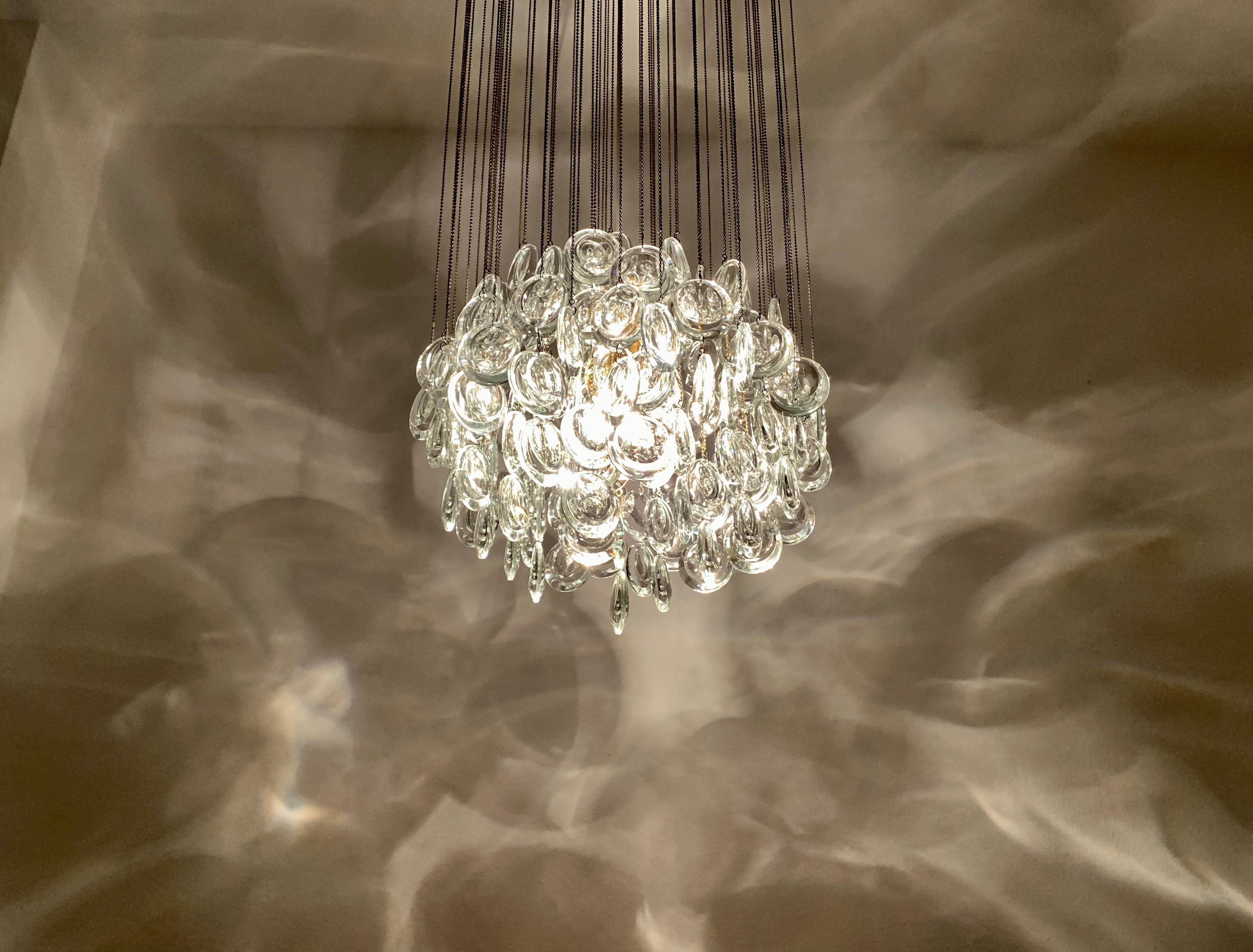 Crystal Glass Chandelier by Palwa For Sale 5