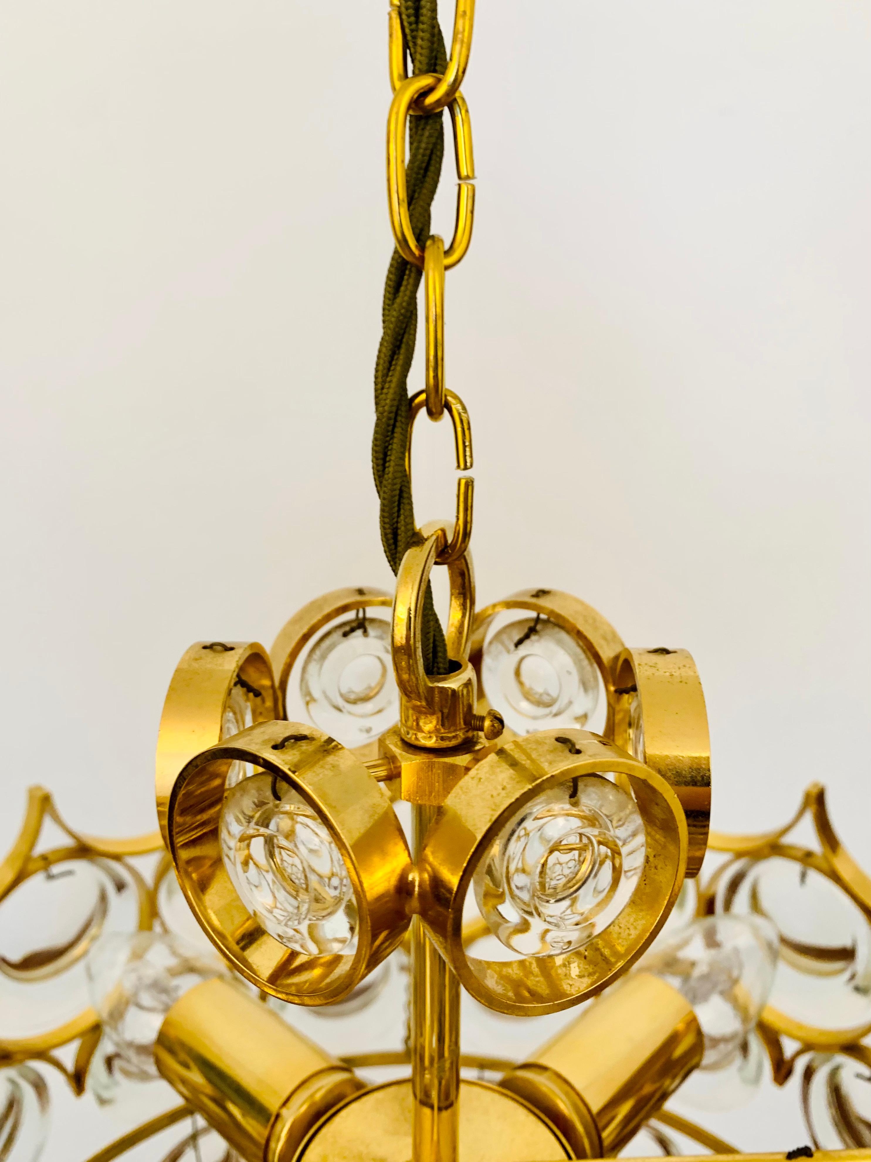 Crystal Glass Chandelier by Palwa For Sale 8