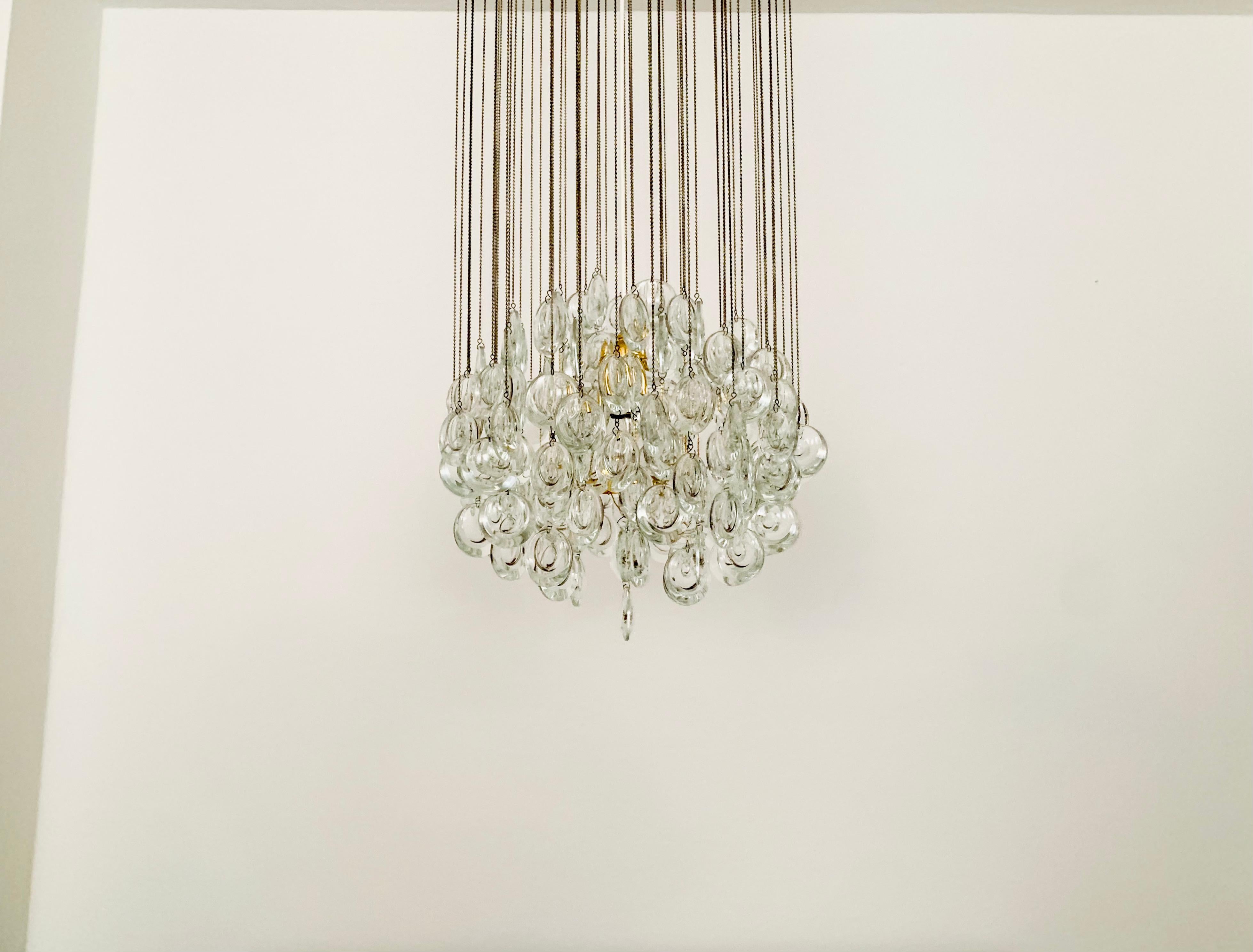 Crystal Glass Chandelier by Palwa In Good Condition For Sale In München, DE