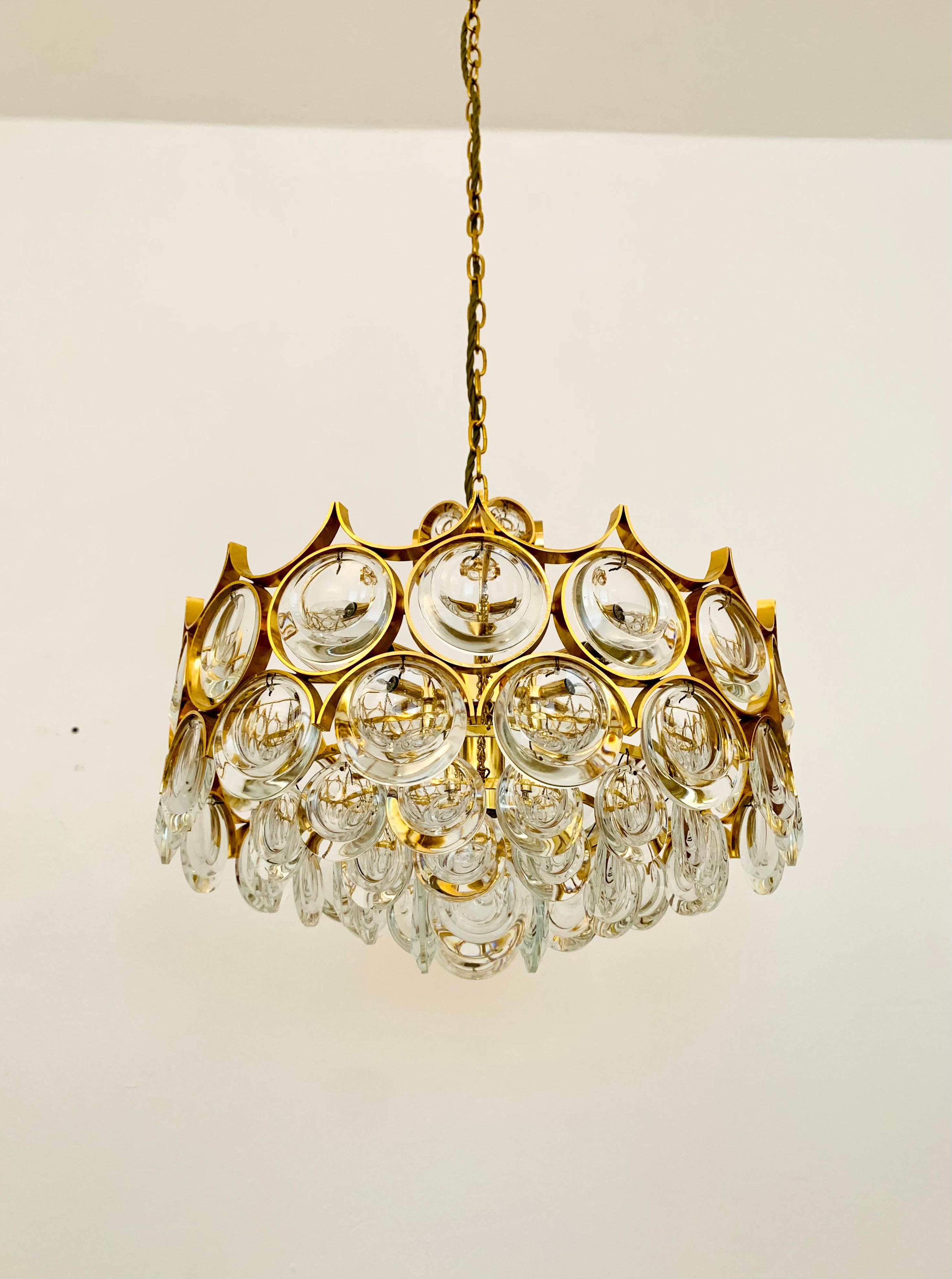Crystal Glass Chandelier by Palwa In Good Condition For Sale In München, DE