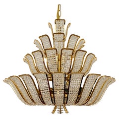 Vintage Crystal Glass Chandelier by Palwa