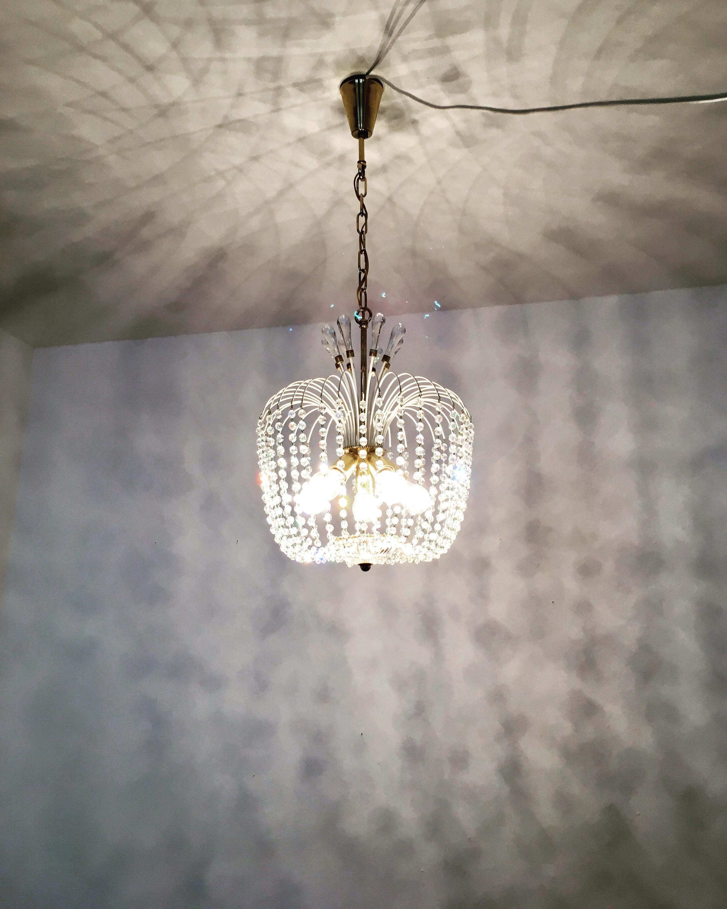 Lampadario in vetro di cristallo di Vereinigte Werkstätten in vendita 6