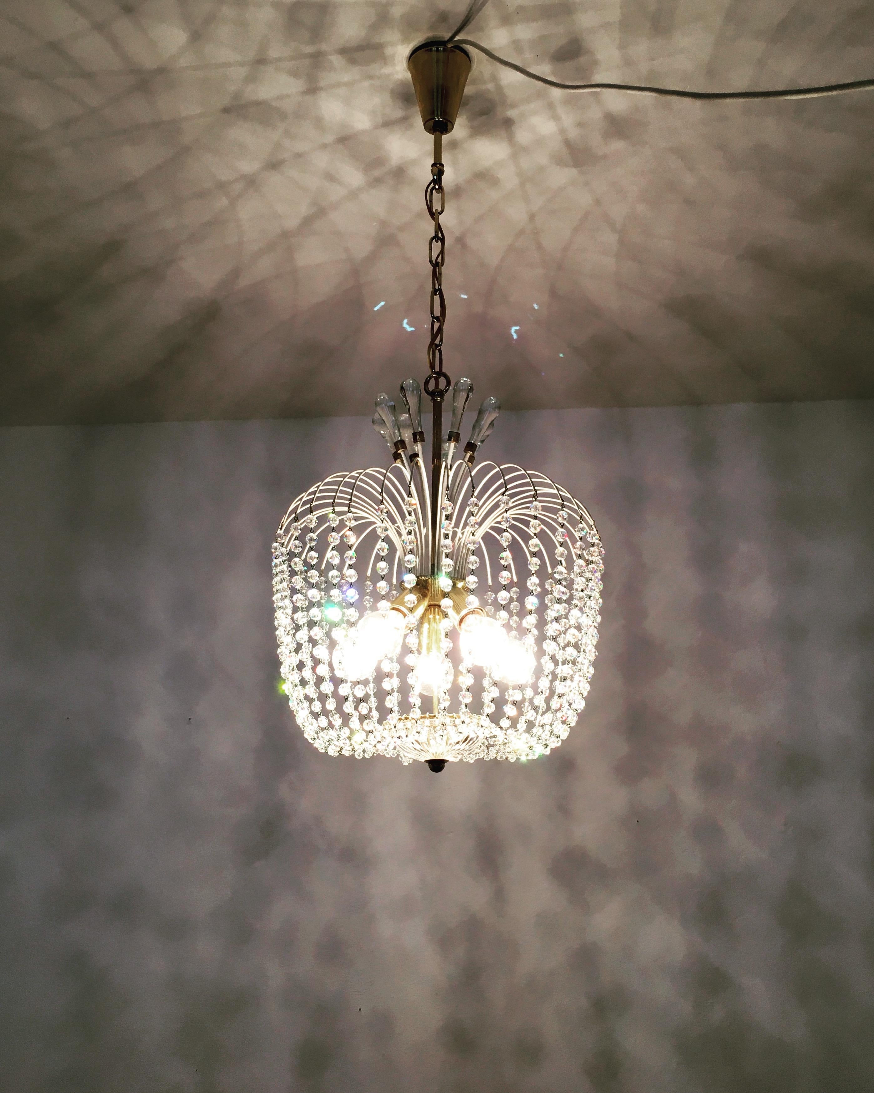 Lampadario in vetro di cristallo di Vereinigte Werkstätten in vendita 7