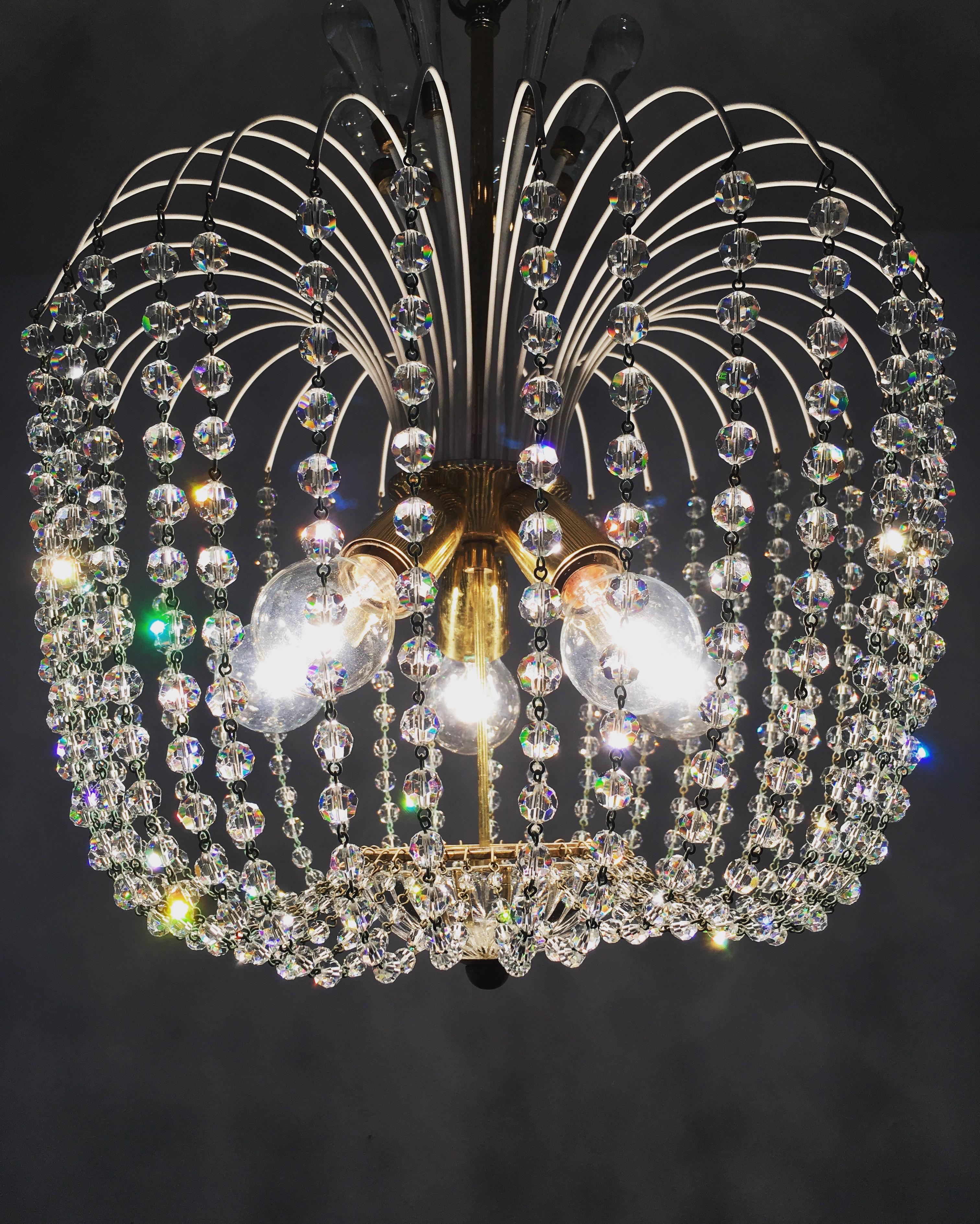 Lampadario in vetro di cristallo di Vereinigte Werkstätten in vendita 8