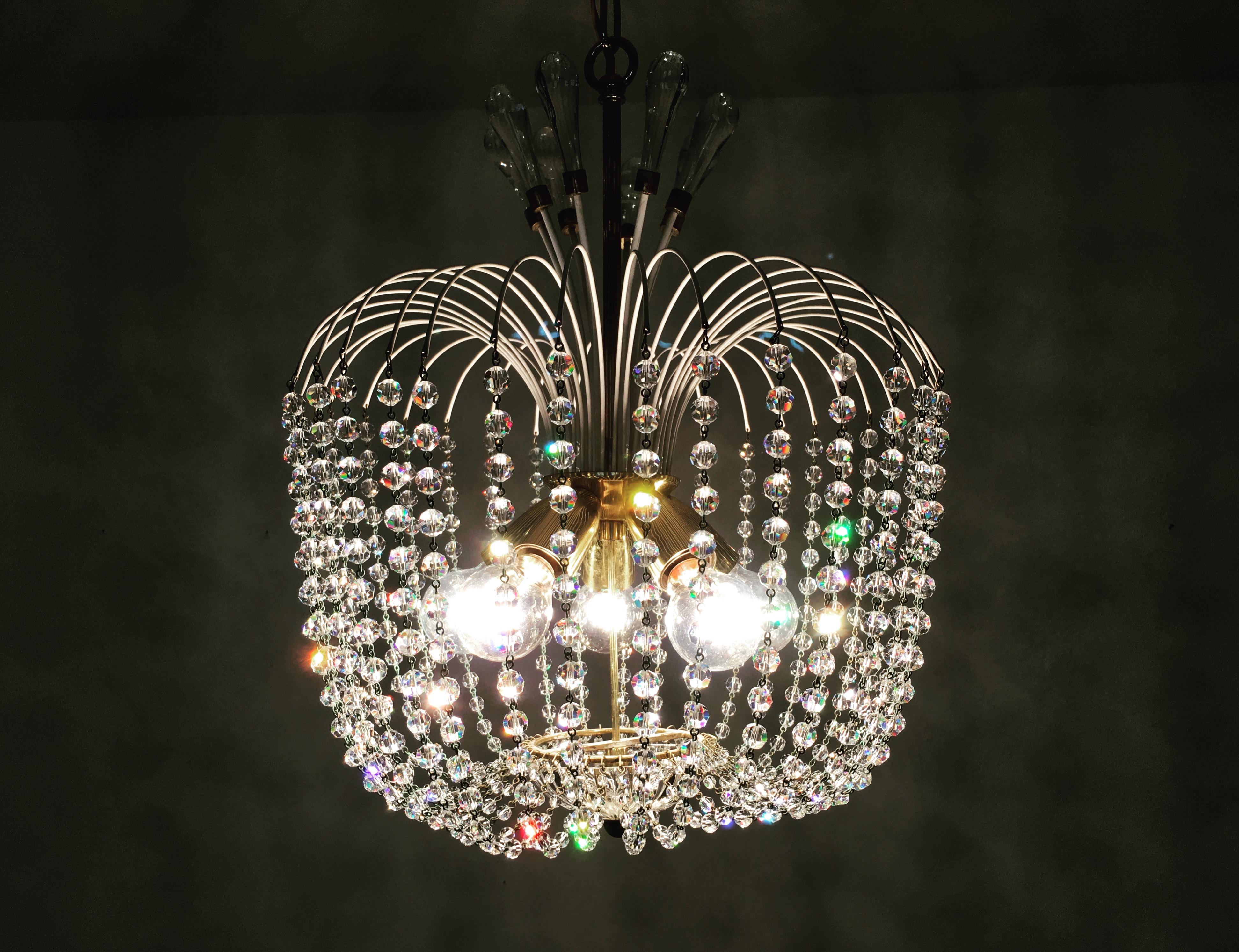 Lampadario in vetro di cristallo di Vereinigte Werkstätten in vendita 9