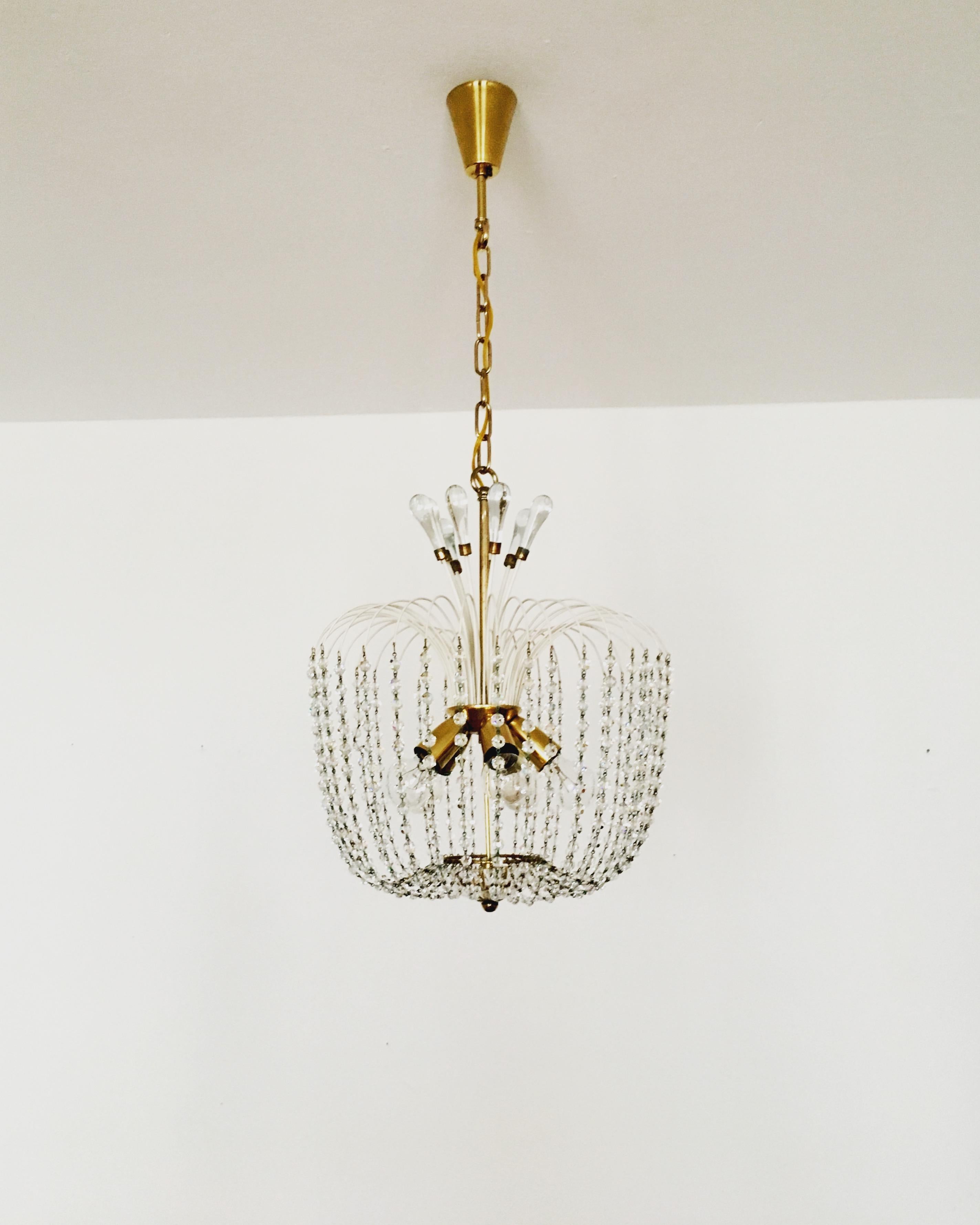 Tedesco Lampadario in vetro di cristallo di Vereinigte Werkstätten in vendita