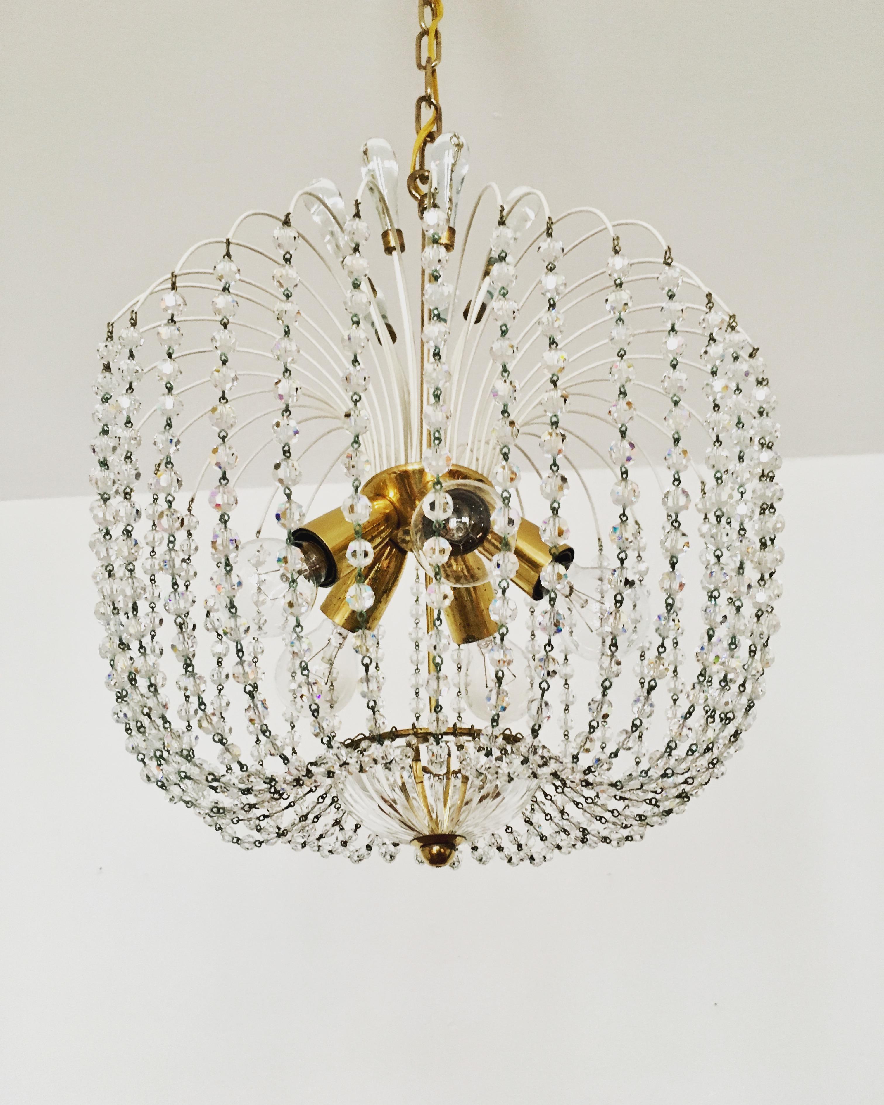 Lampadario in vetro di cristallo di Vereinigte Werkstätten In condizioni buone in vendita a München, DE