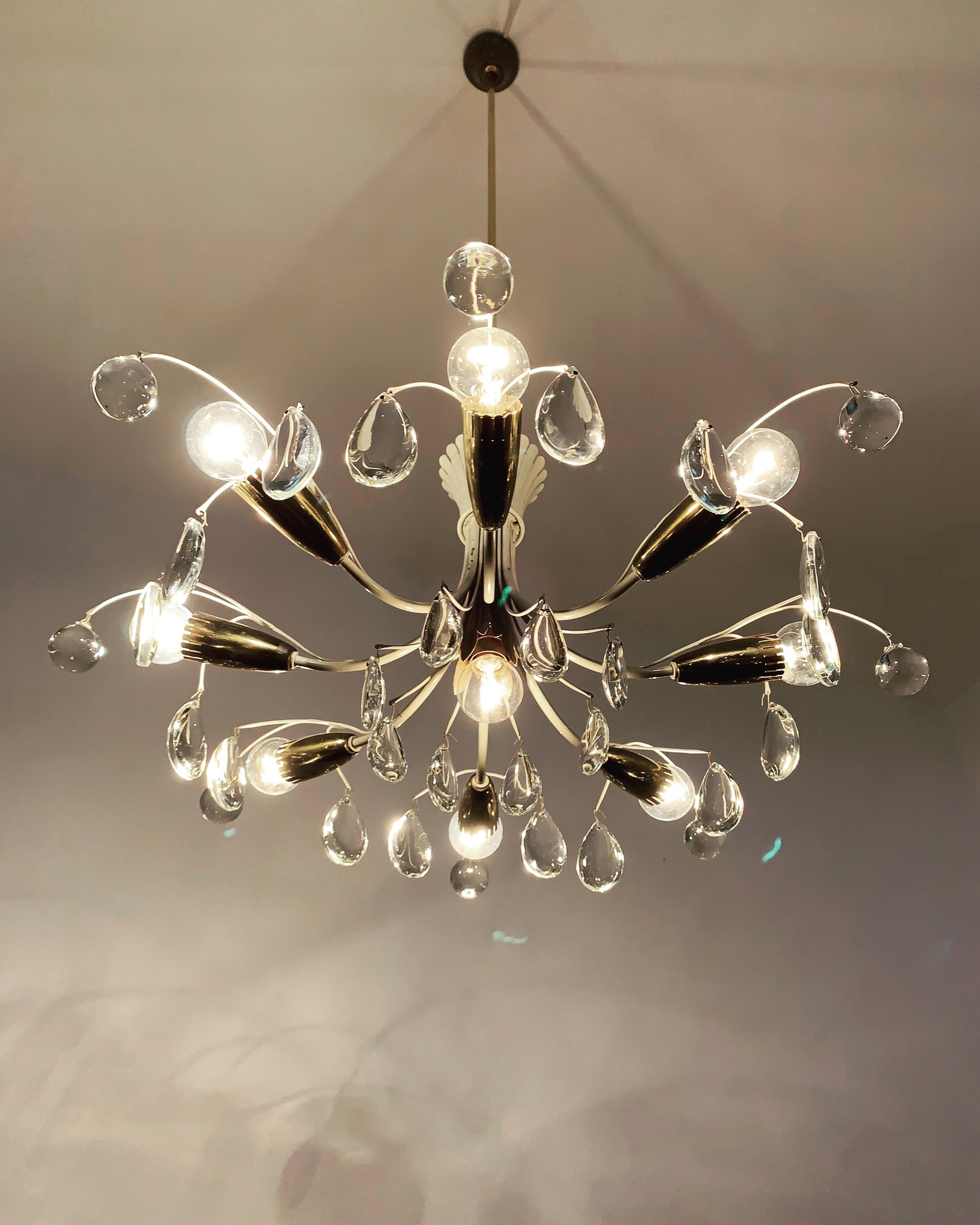Lampadario in cristallo di Vereinigte Werkstätten München in vendita 8