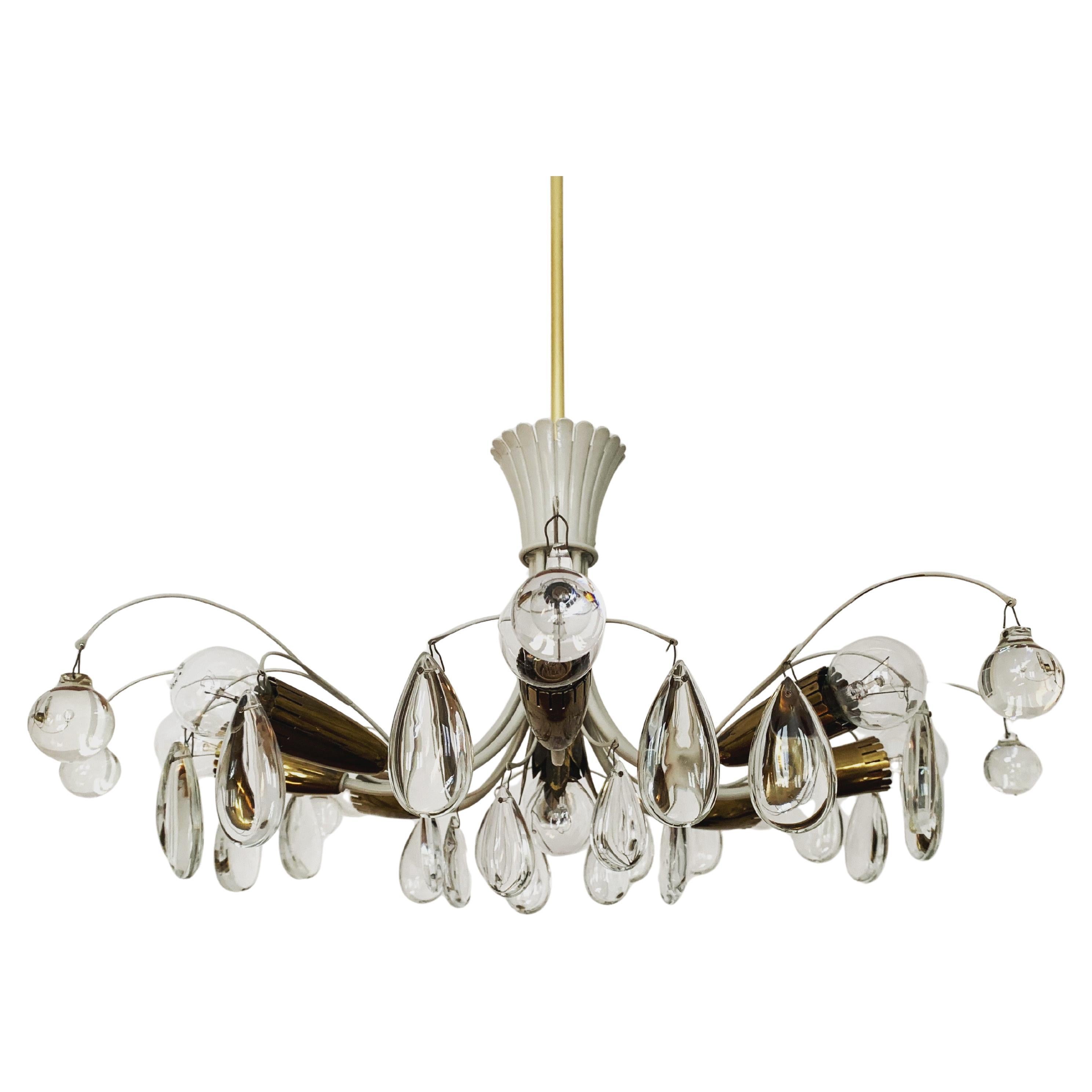 Lustre en cristal de verre par Vereinigte Werkstätten München