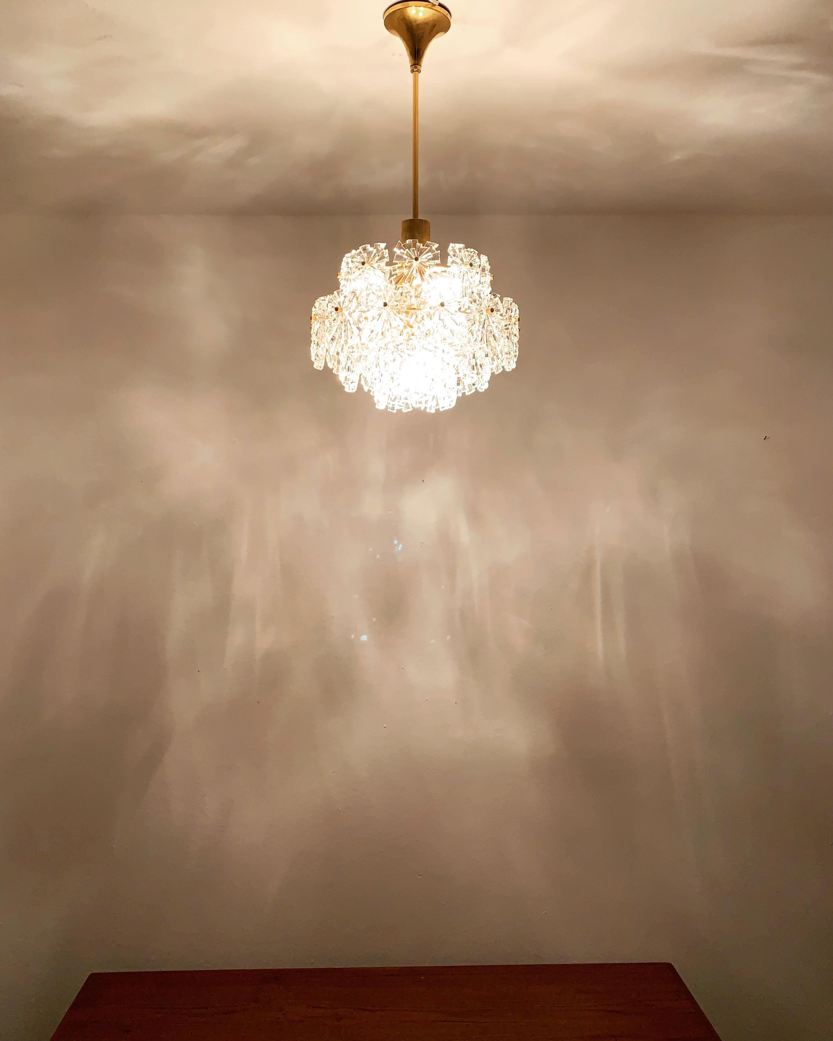 Crystal Glass Chandelier For Sale 1