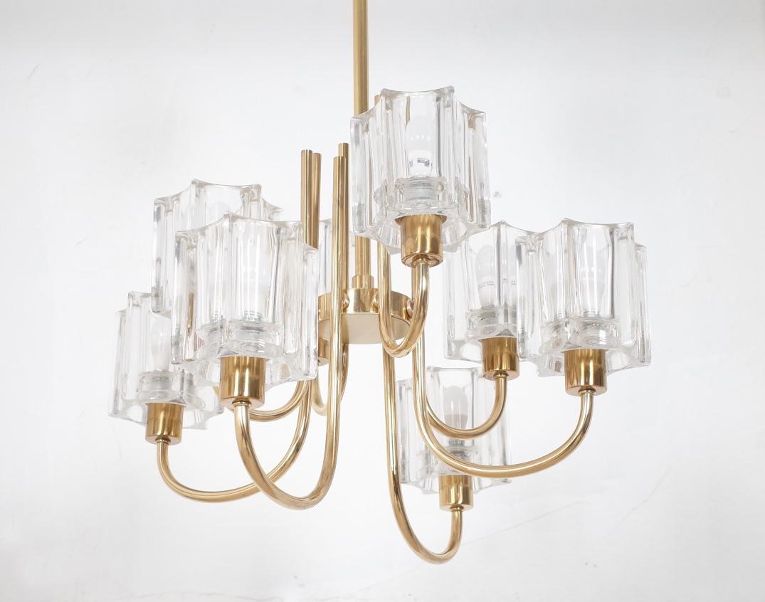 Late 20th Century Crystal Glass Chandelier from Peill & Putzler, 1970s For Sale
