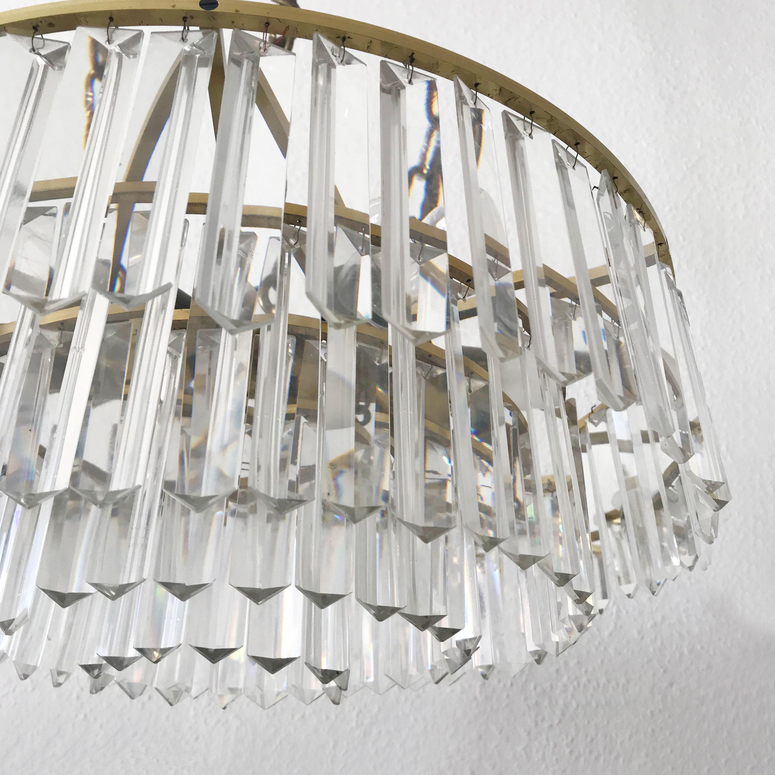 Crystal Glass Chandelier or Pendant Lamp by Bakalowits & Söhne, Vienna, 1950s For Sale 5