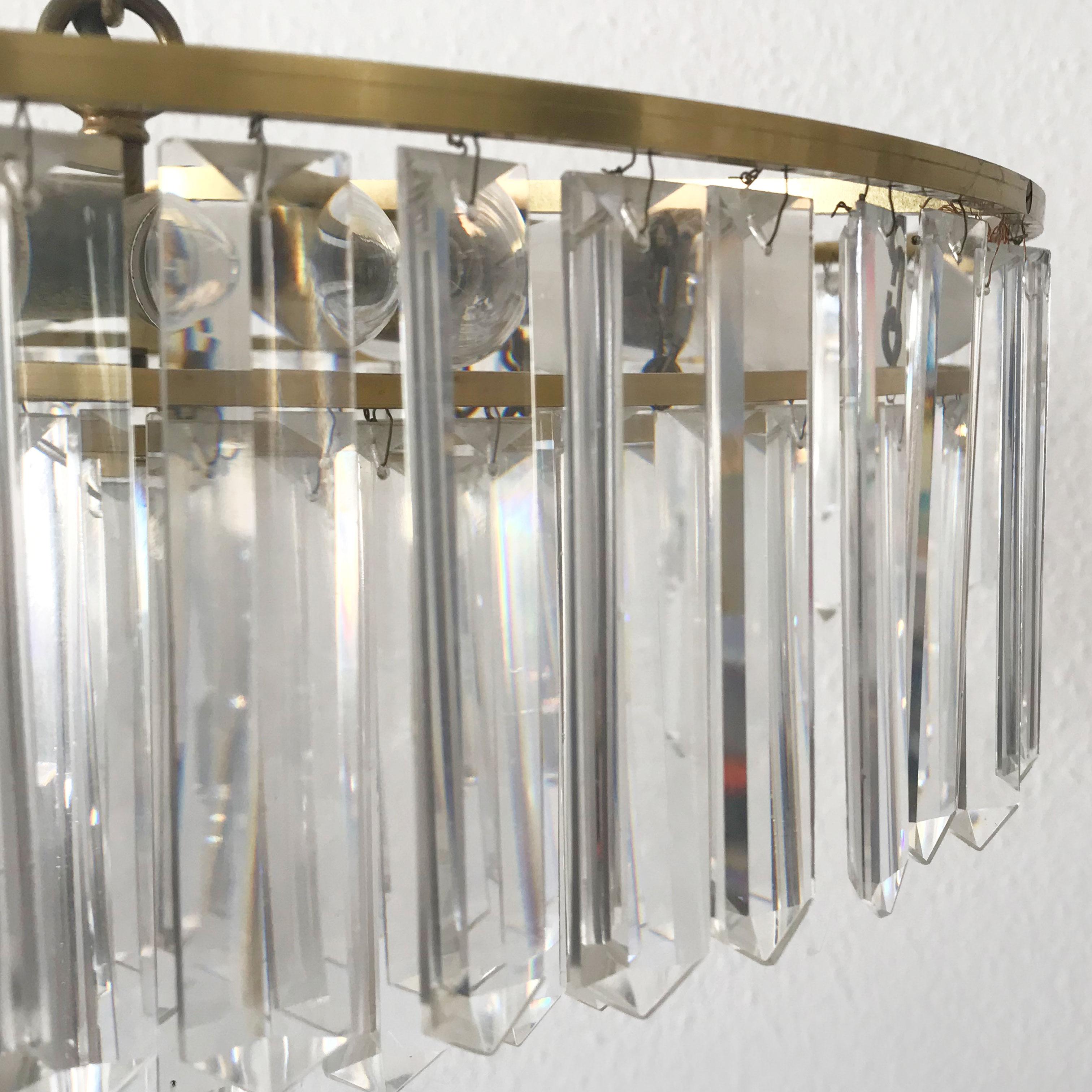 Crystal Glass Chandelier or Pendant Lamp by Bakalowits & Söhne, Vienna, 1950s For Sale 6