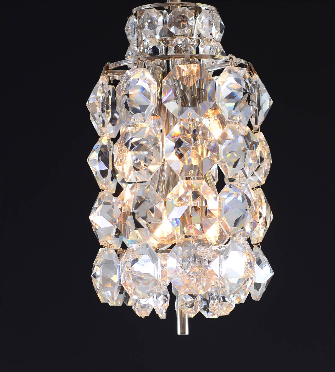 Kronleuchter aus Kristallglas von Woka-Lampen, Wien (Österreichisch) im Angebot