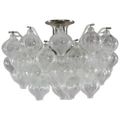 Crystal Glass Chandelier Tulipan Designed J. T. Kalmar, Austria
