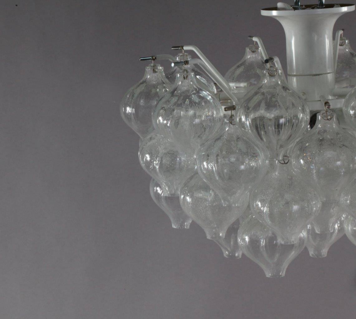 Mid-Century Modern Crystal Glass Chandelier Tulipan Designed J. T. Kalmar, Austria