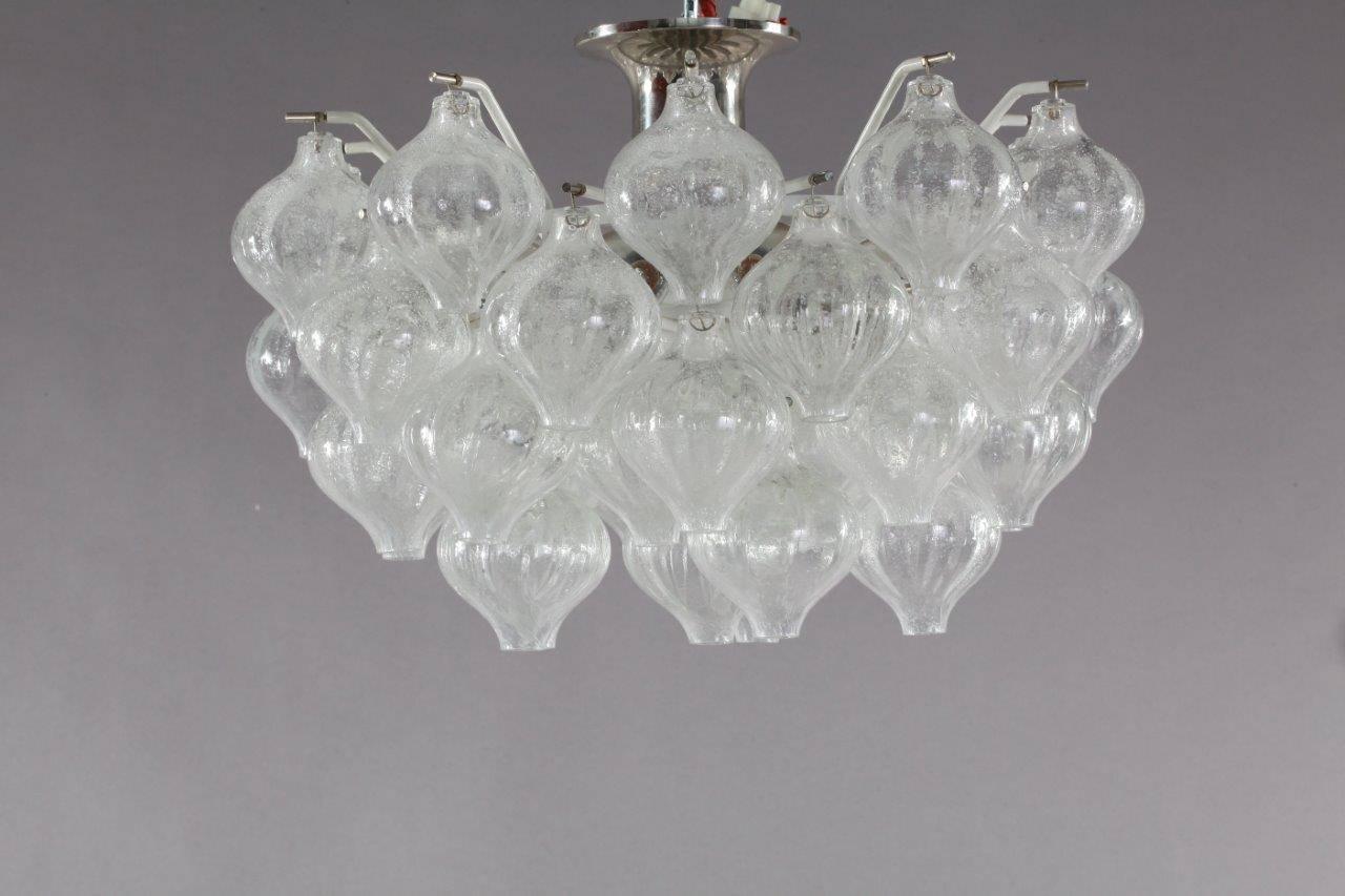Austrian Crystal Glass Chandelier Tulipan Designed J. T. Kalmar, Austria