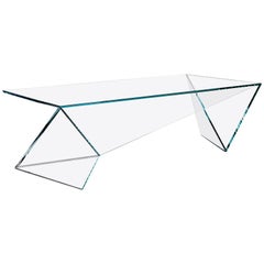 Table basse en verre et cristal transparent Origami Contemporary Design Italie