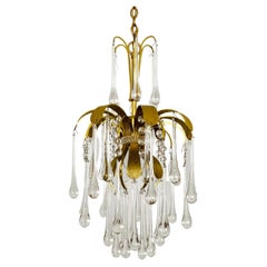 Crystal Glass Drop Chandelier by Palwa