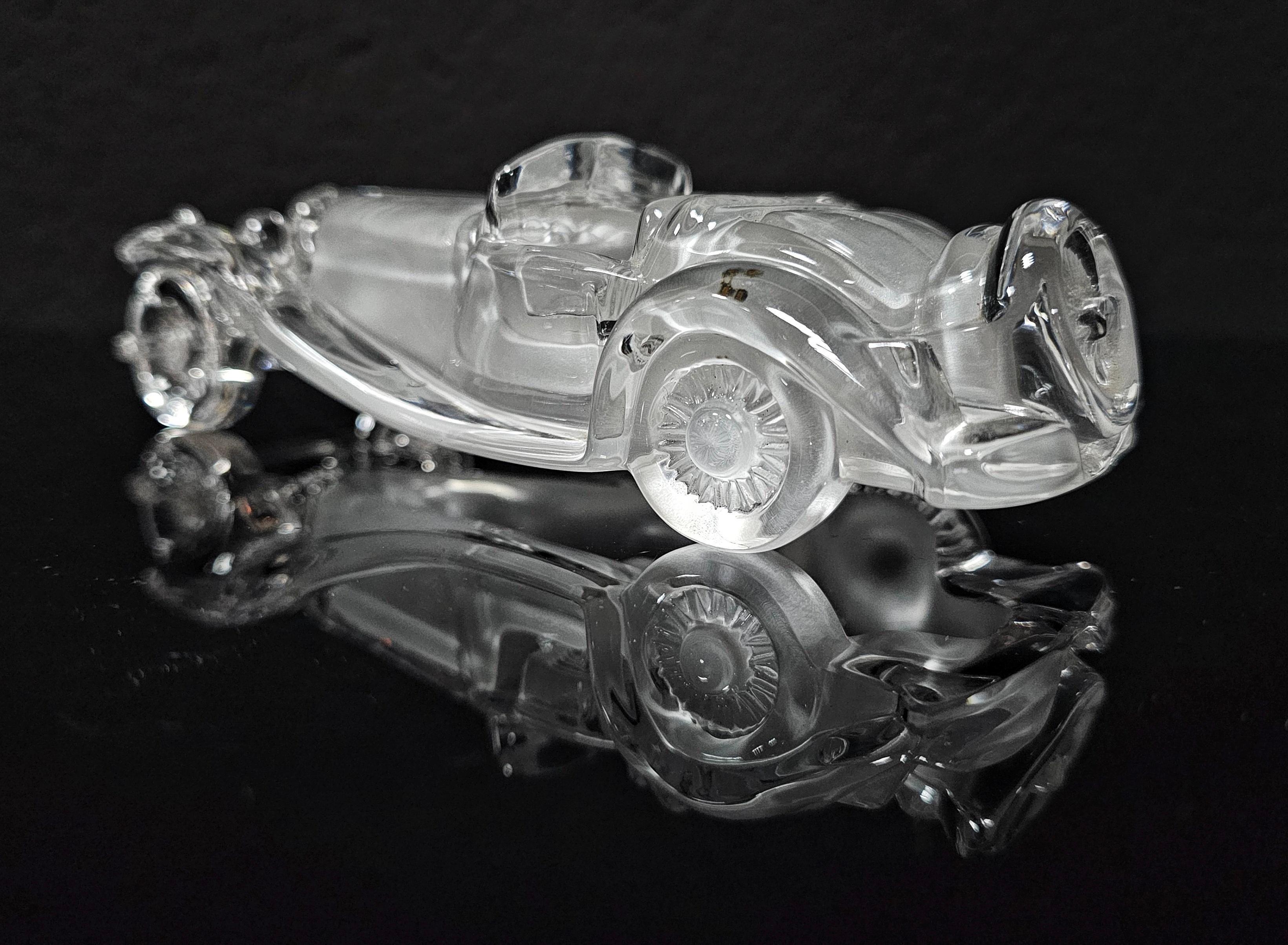 Crystal Glass Figurine of Bugatti 55 Roadster by Daum Glass, France 1980s 3