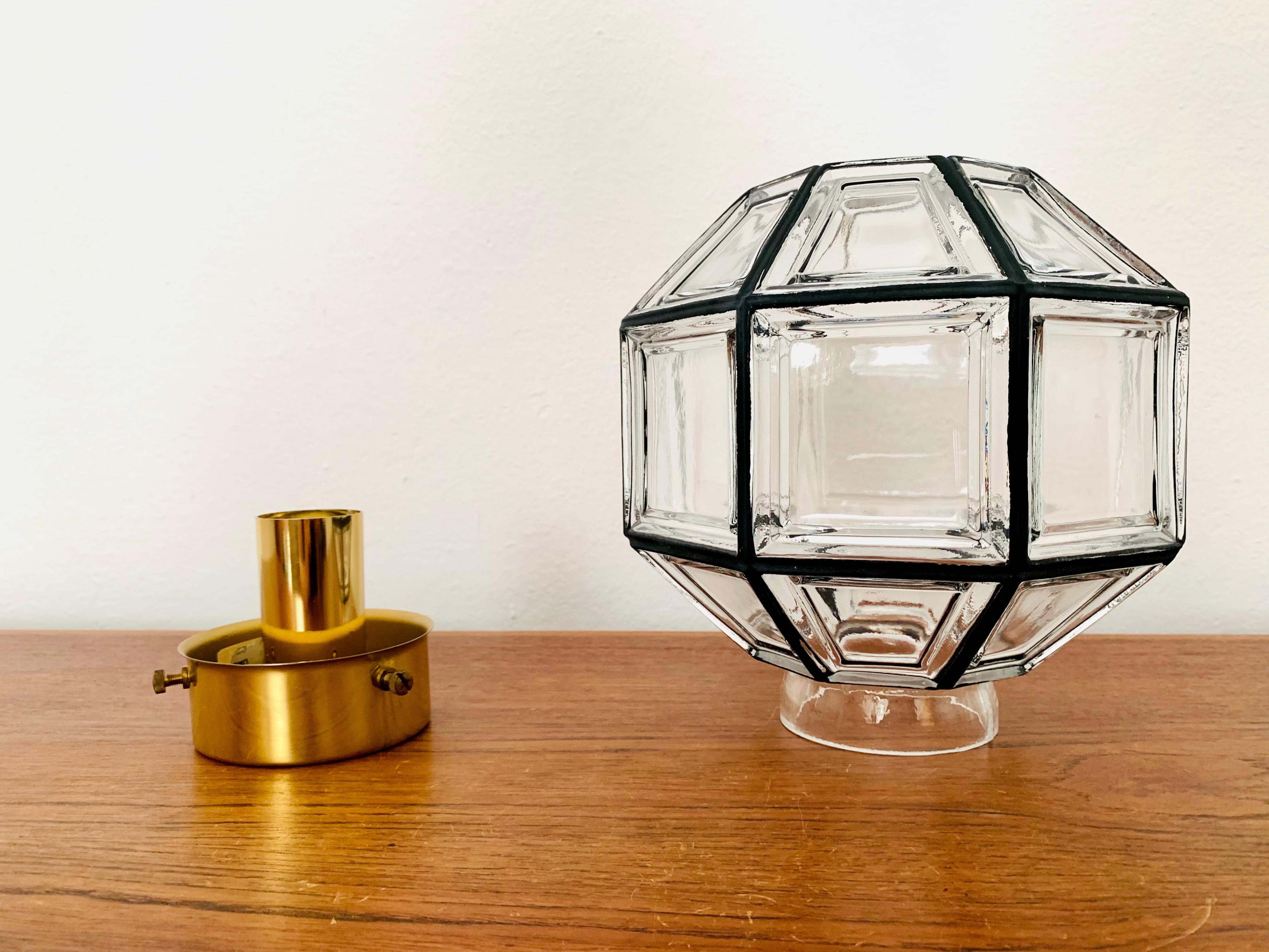 Crystal Glass Flush Light by Glashütte Limburg For Sale 5
