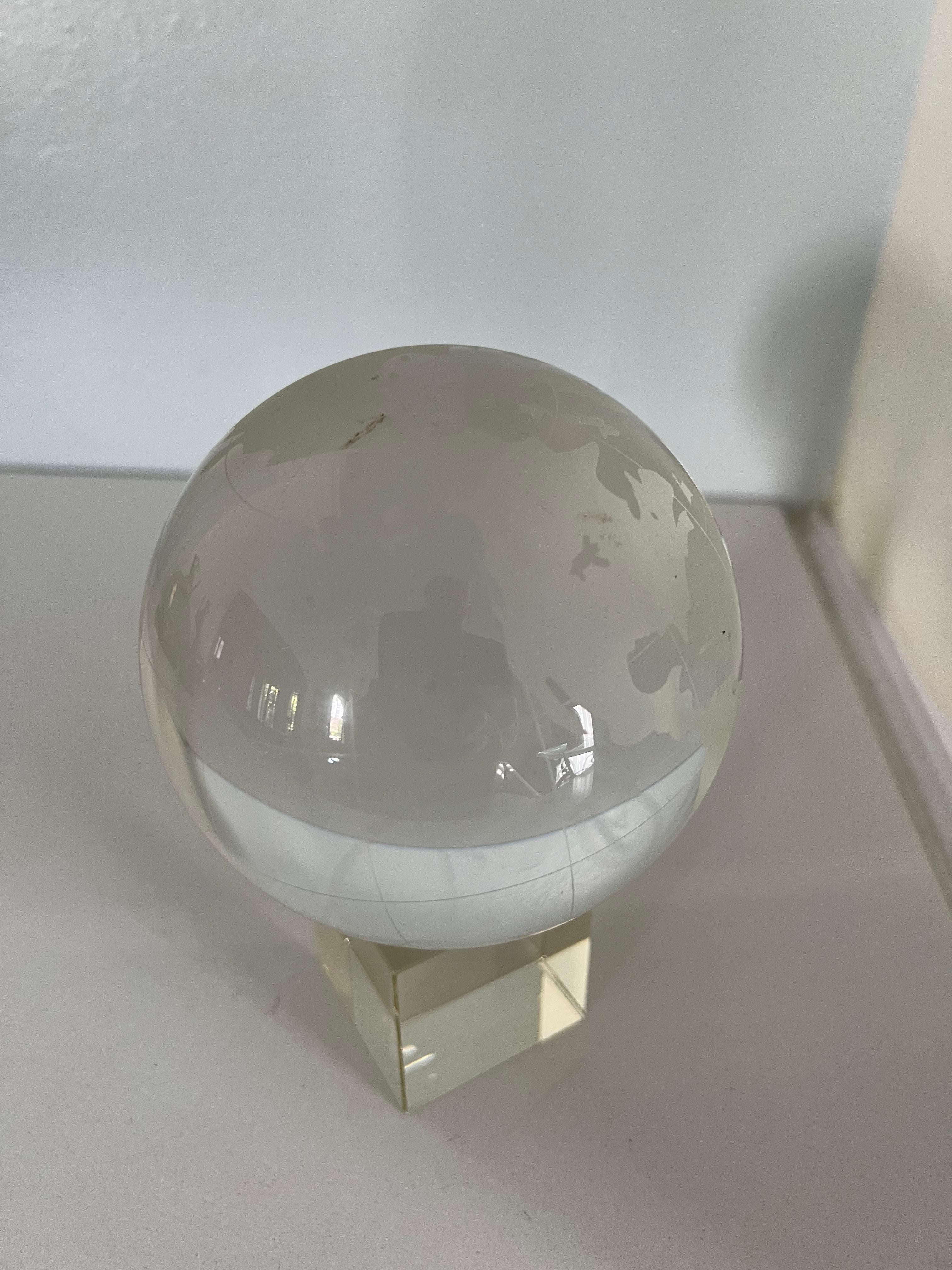 20th Century Crystal Glass Gazing Globe  For Sale