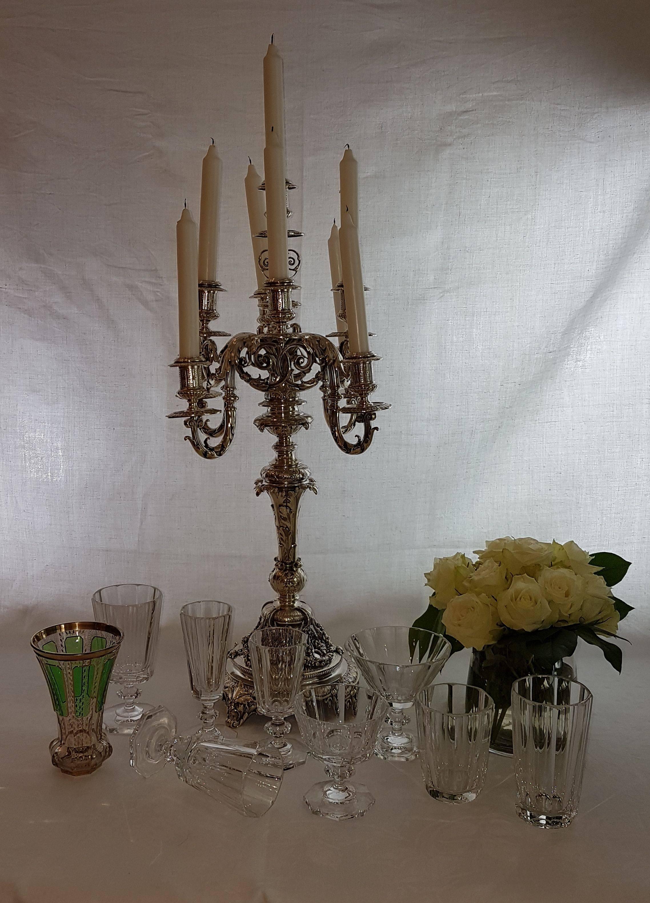 Hand-Crafted Crystal Glass Goblet Set