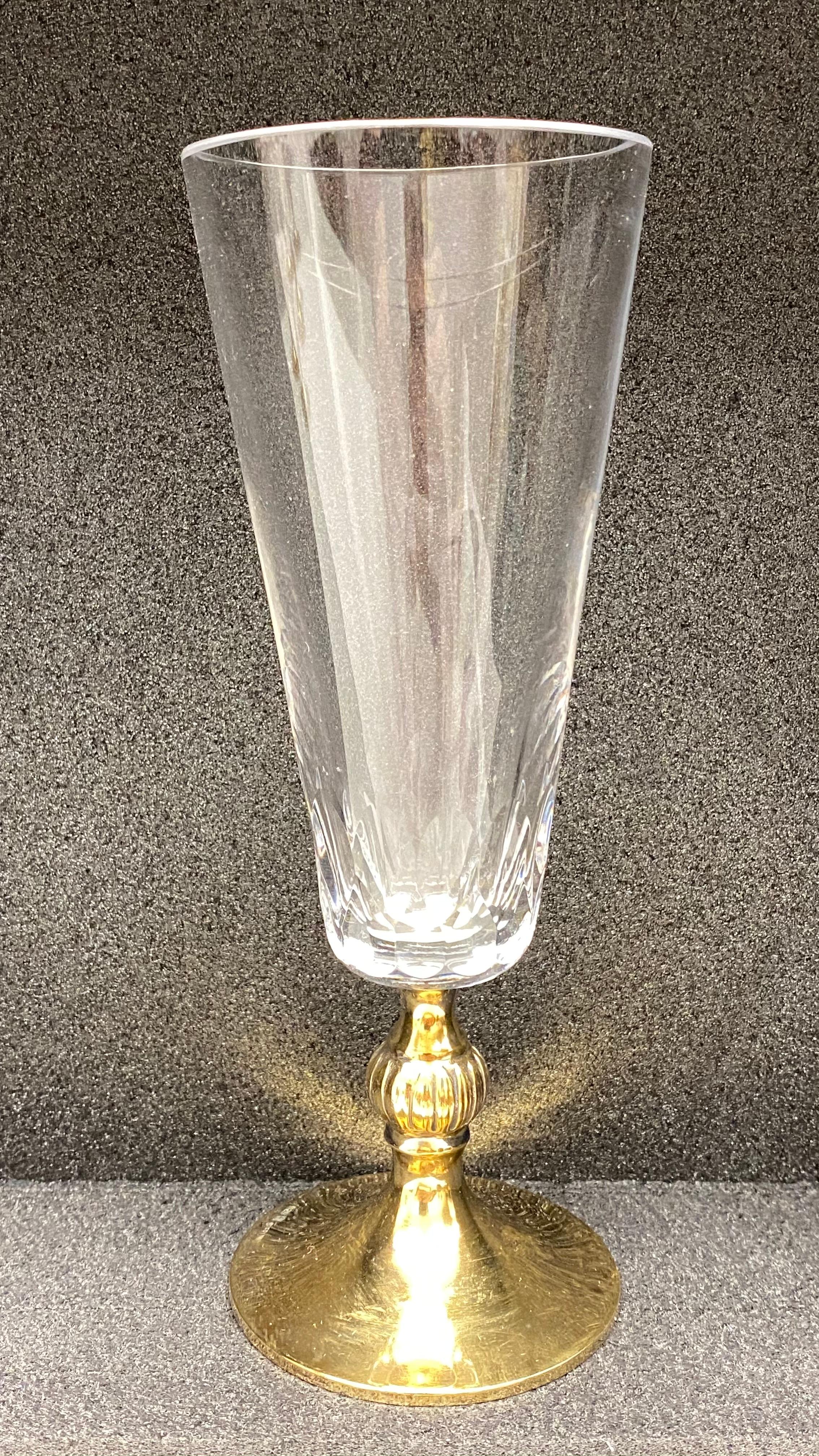 Vástago de cristal de ley chapado en oro, Vintage Estate de Austria Austríaco en venta