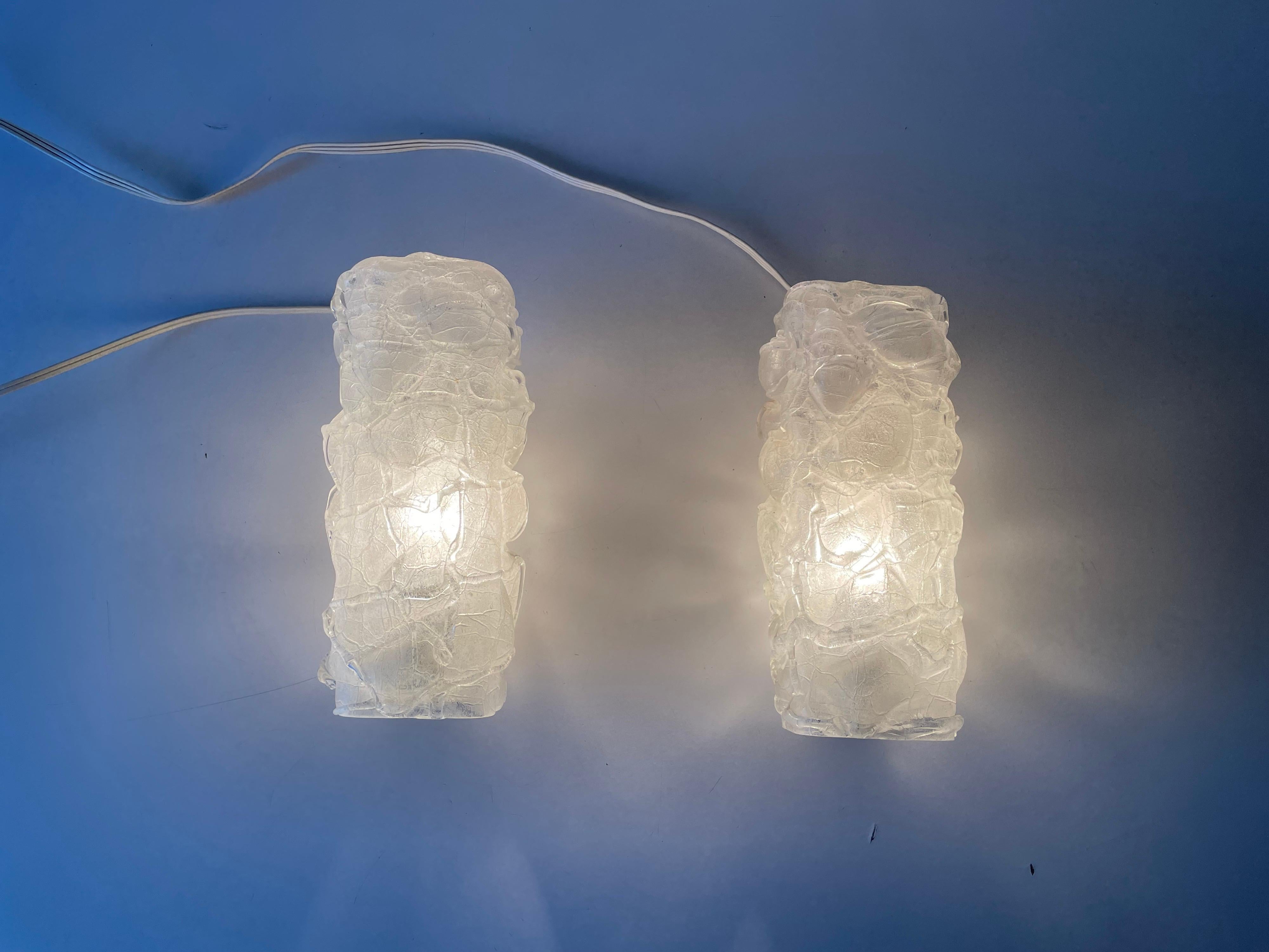 Crystal Glass in Exceptional Shape Pair of Rare Sconces by Doria, 1960s, Germany For Sale 4