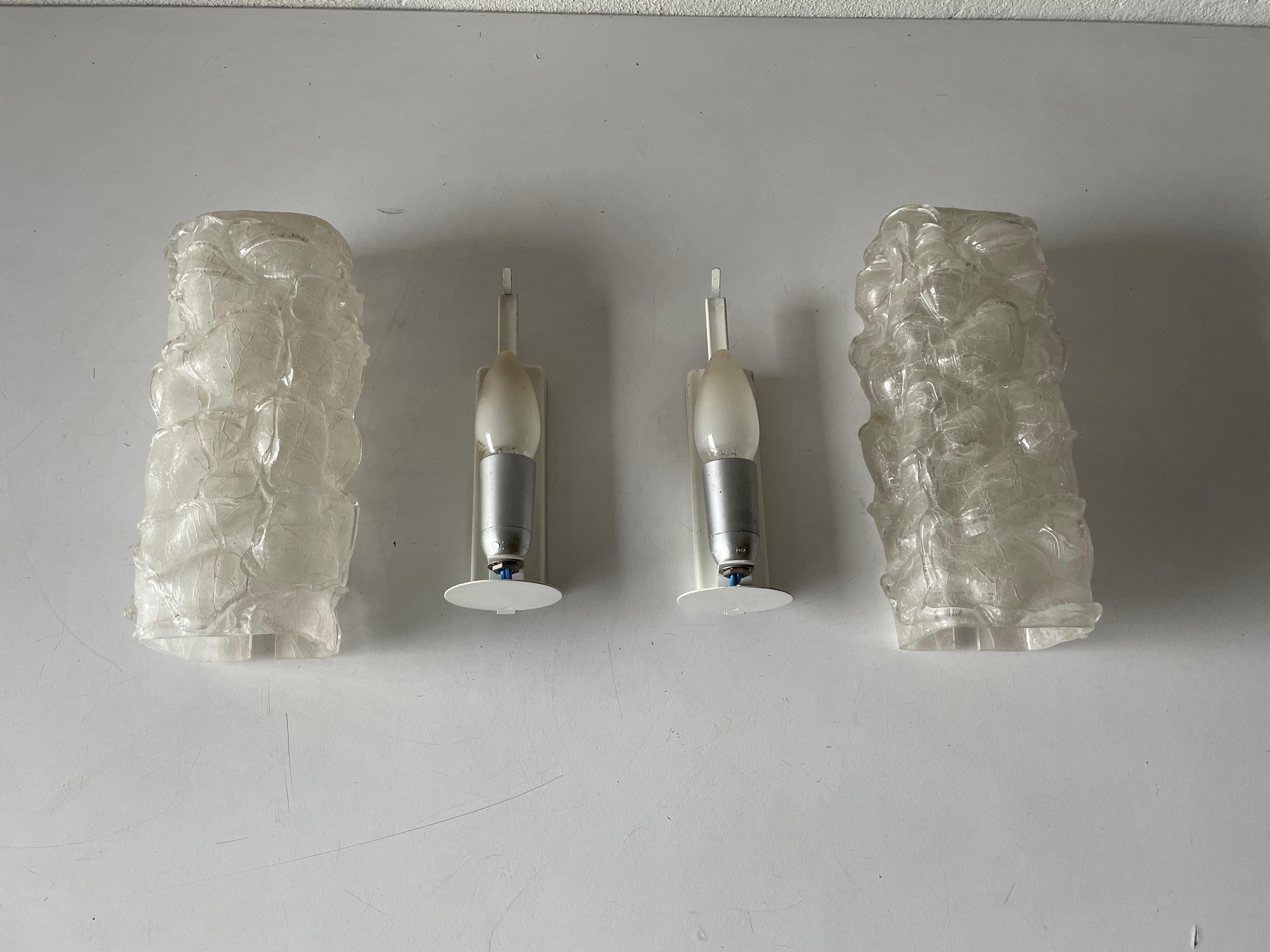 Crystal Glass in Exceptional Shape Pair of Rare Sconces by Doria, 1960s, Germany For Sale 10