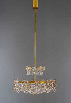 Crystal Glass "Palwa" Chandelier Around 1970s