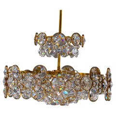 Vintage Crystal Glass "Palwa" Chandelier Around 1970s