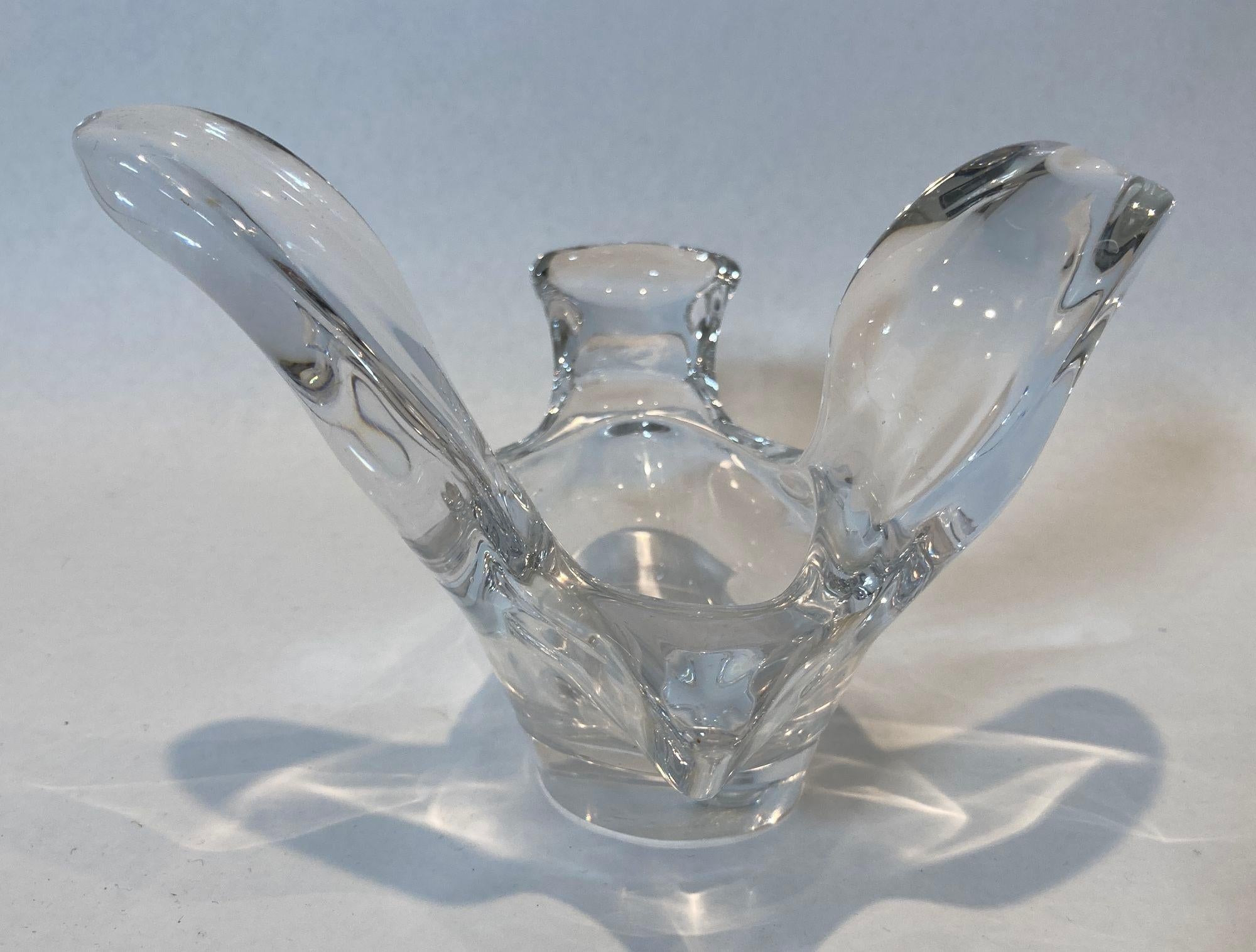 Kristallglas Friedenstaube Vide Poche Catchall Aschenbecher Briefbeschwerer Dish 1980s (Moderne) im Angebot