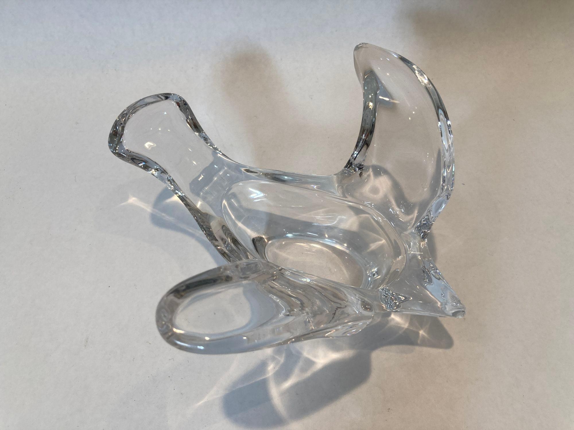 Kristallglas Friedenstaube Vide Poche Catchall Aschenbecher Briefbeschwerer Dish 1980s (20. Jahrhundert) im Angebot