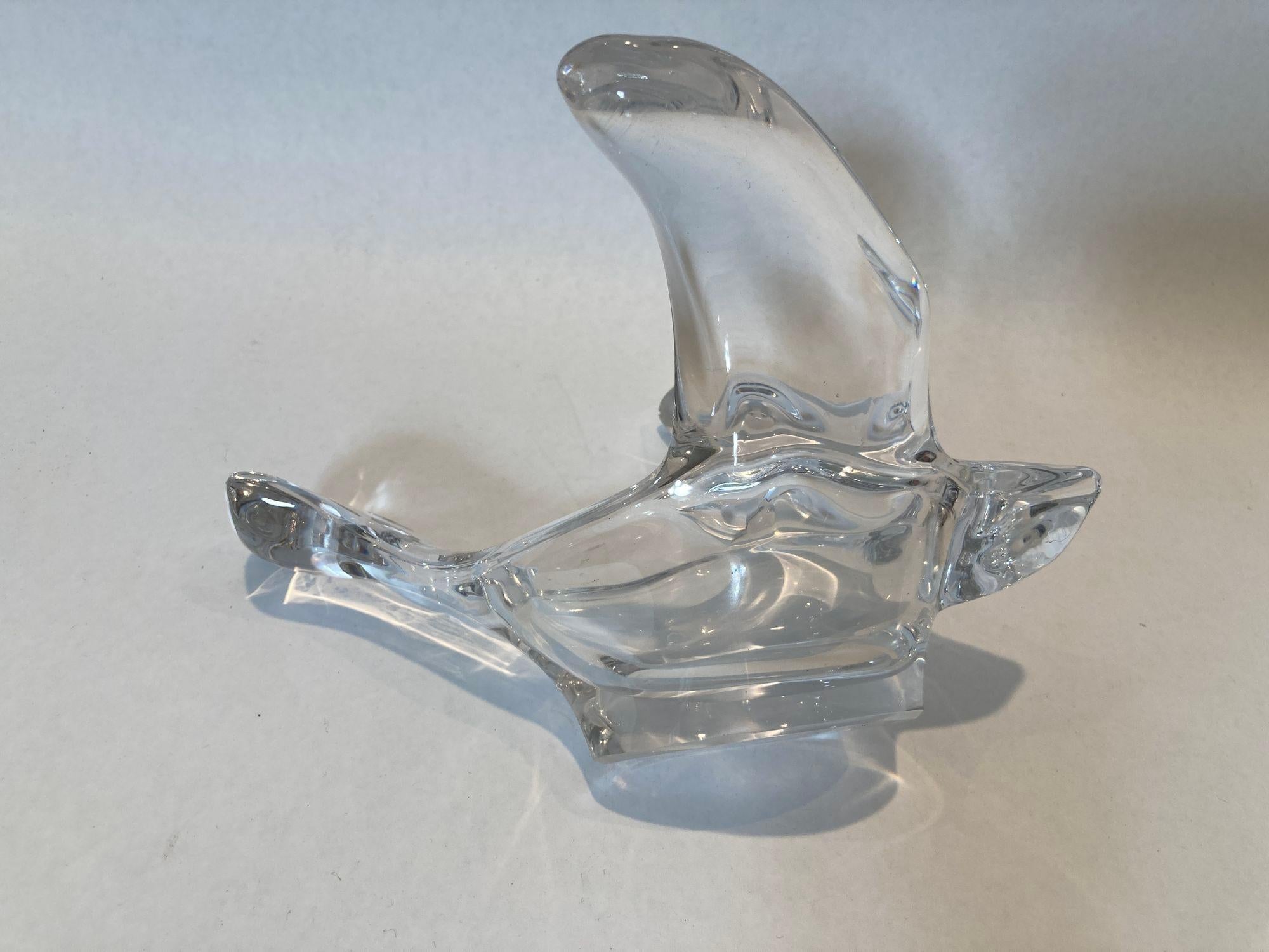 Kristallglas Friedenstaube Vide Poche Catchall Aschenbecher Briefbeschwerer Dish 1980s im Angebot 3