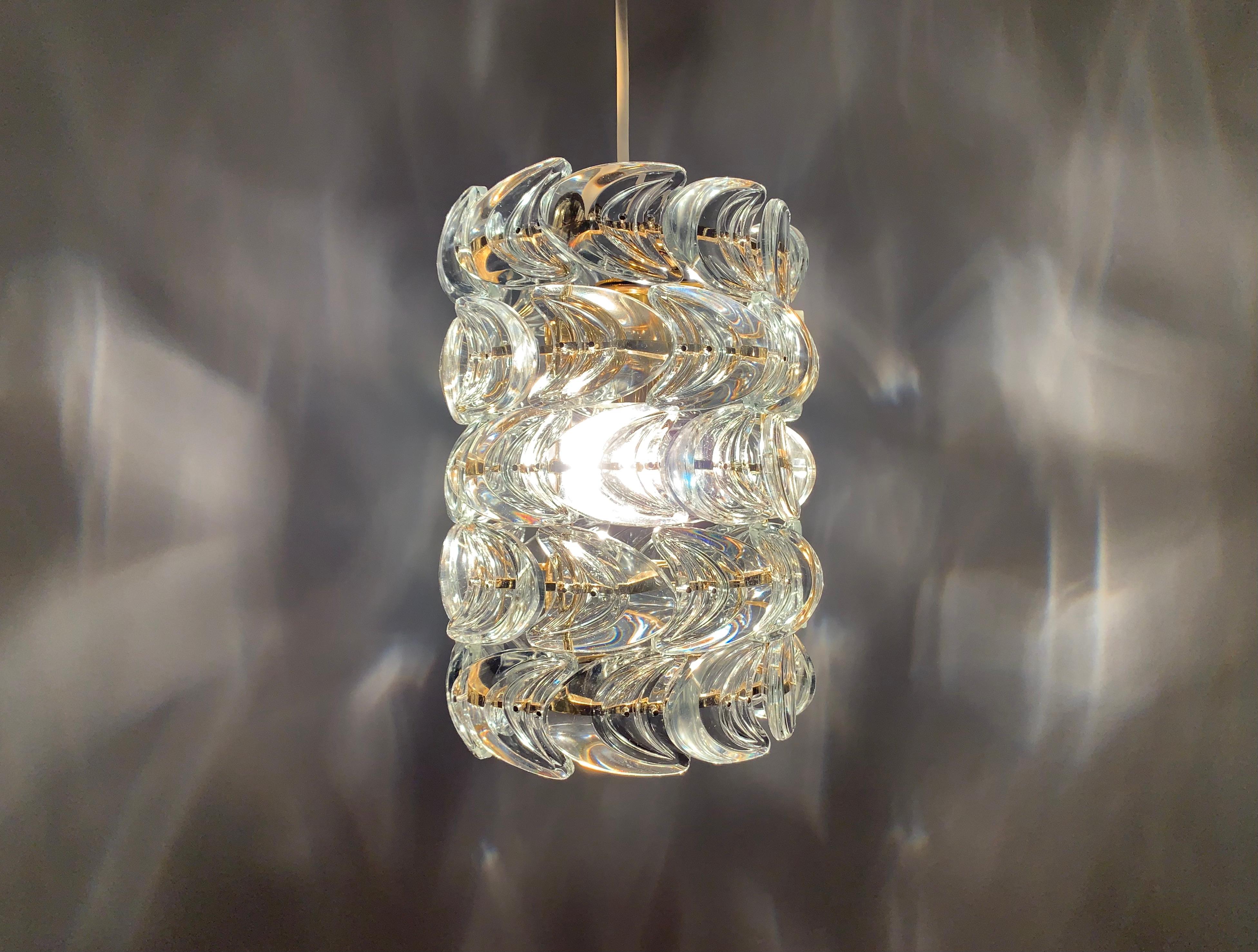 Crystal glass pendant lamp by Palwa For Sale 3