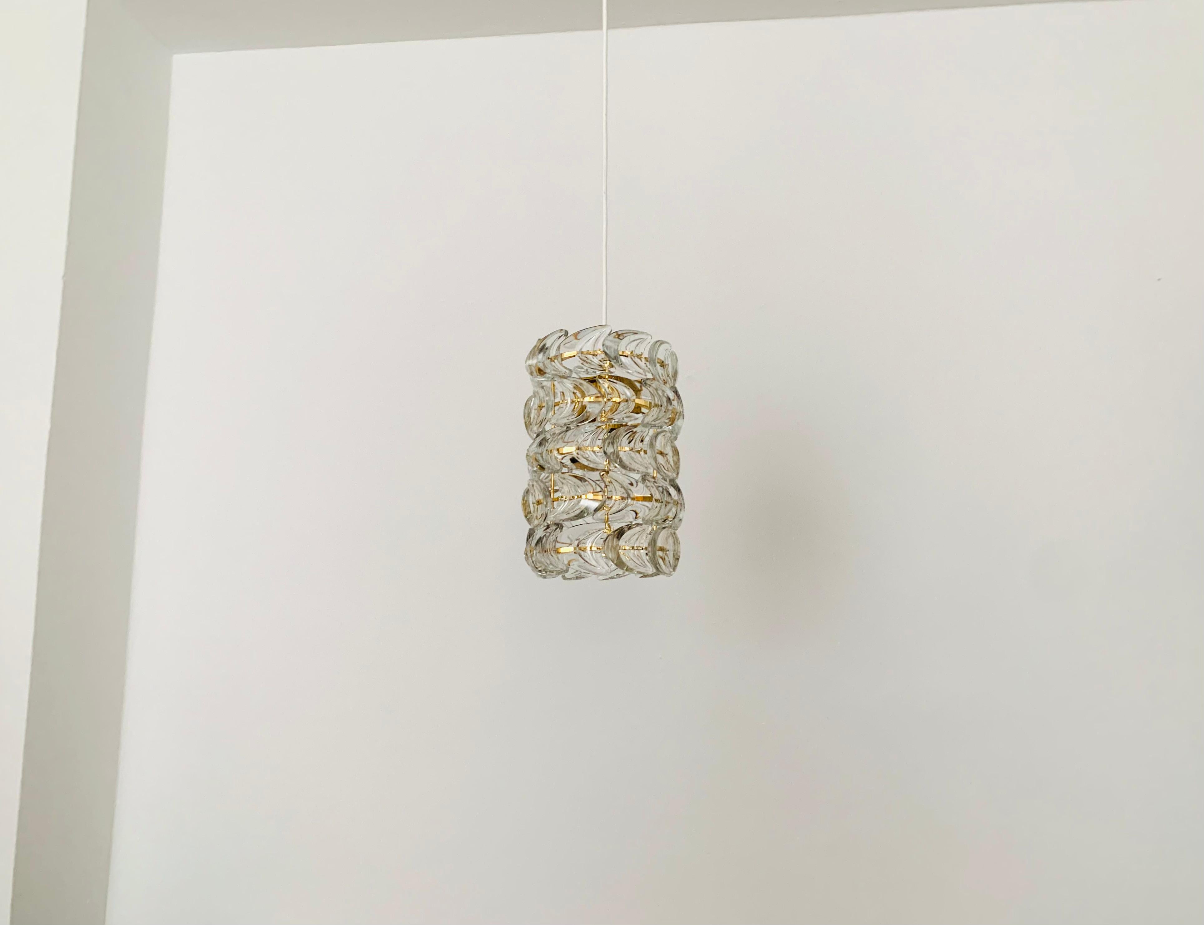 Hollywood Regency Crystal glass pendant lamp by Palwa For Sale