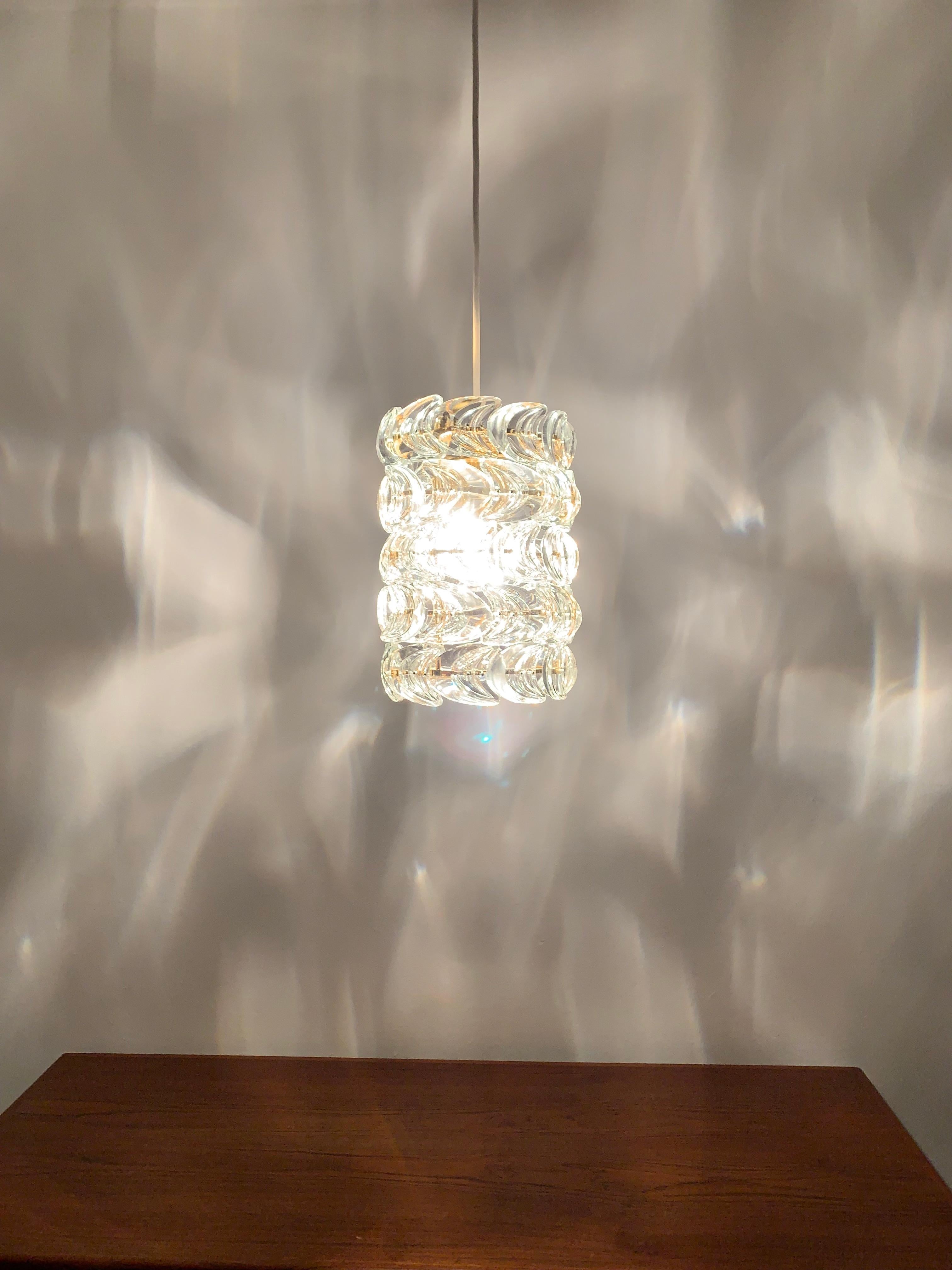 Crystal glass pendant lamp by Palwa For Sale 1