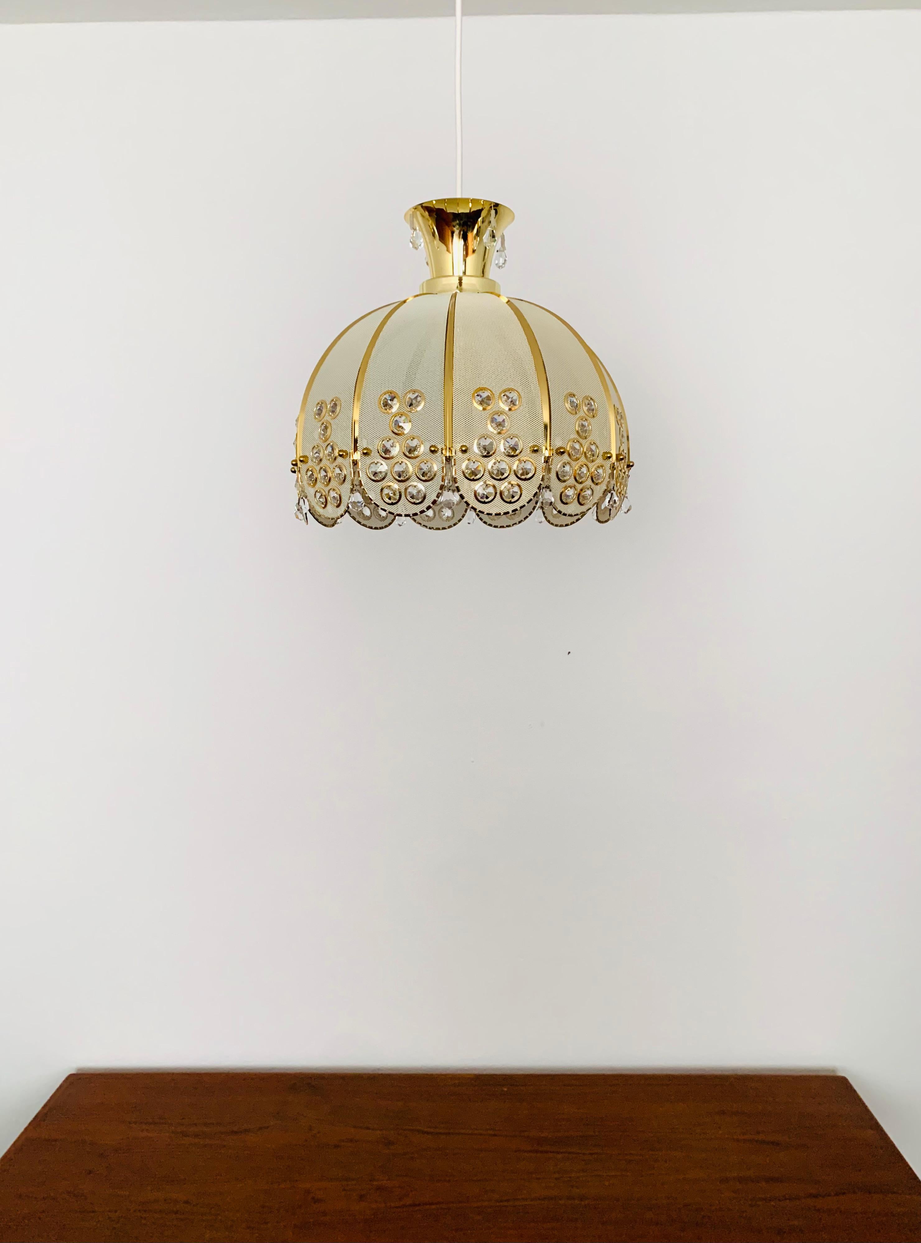 Late 20th Century Crystal Glass Pendant Lamp For Sale