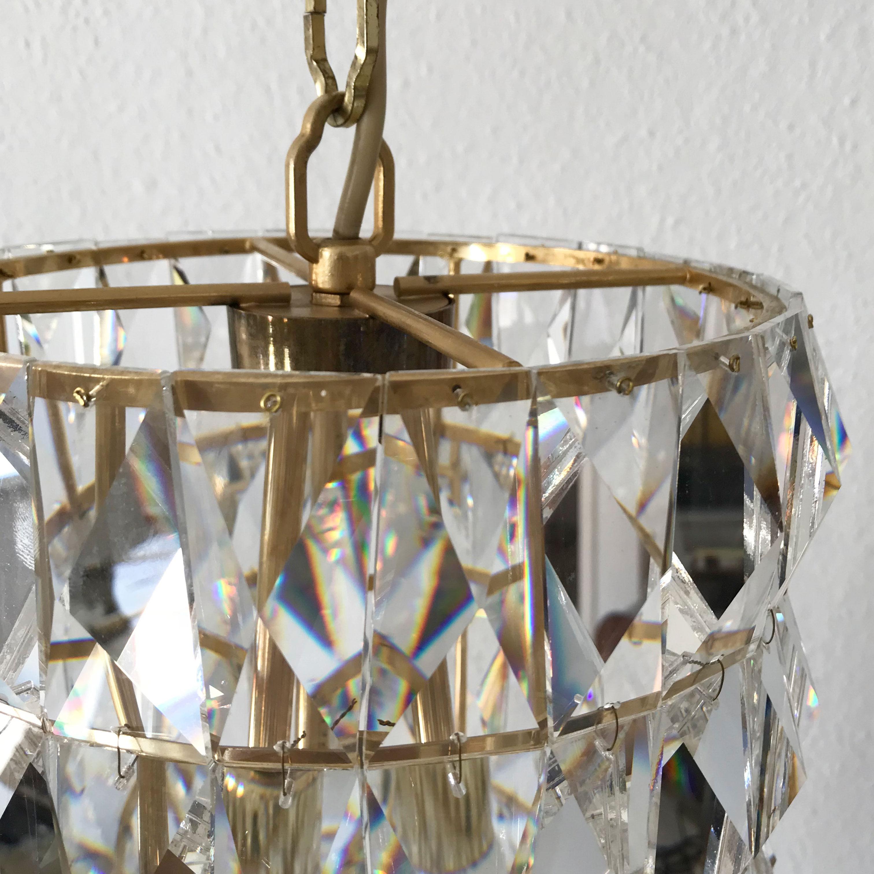 Crystal Glass Pendant Lamp or Chandelier by Bakalowits & Söhne Vienna Austria For Sale 7