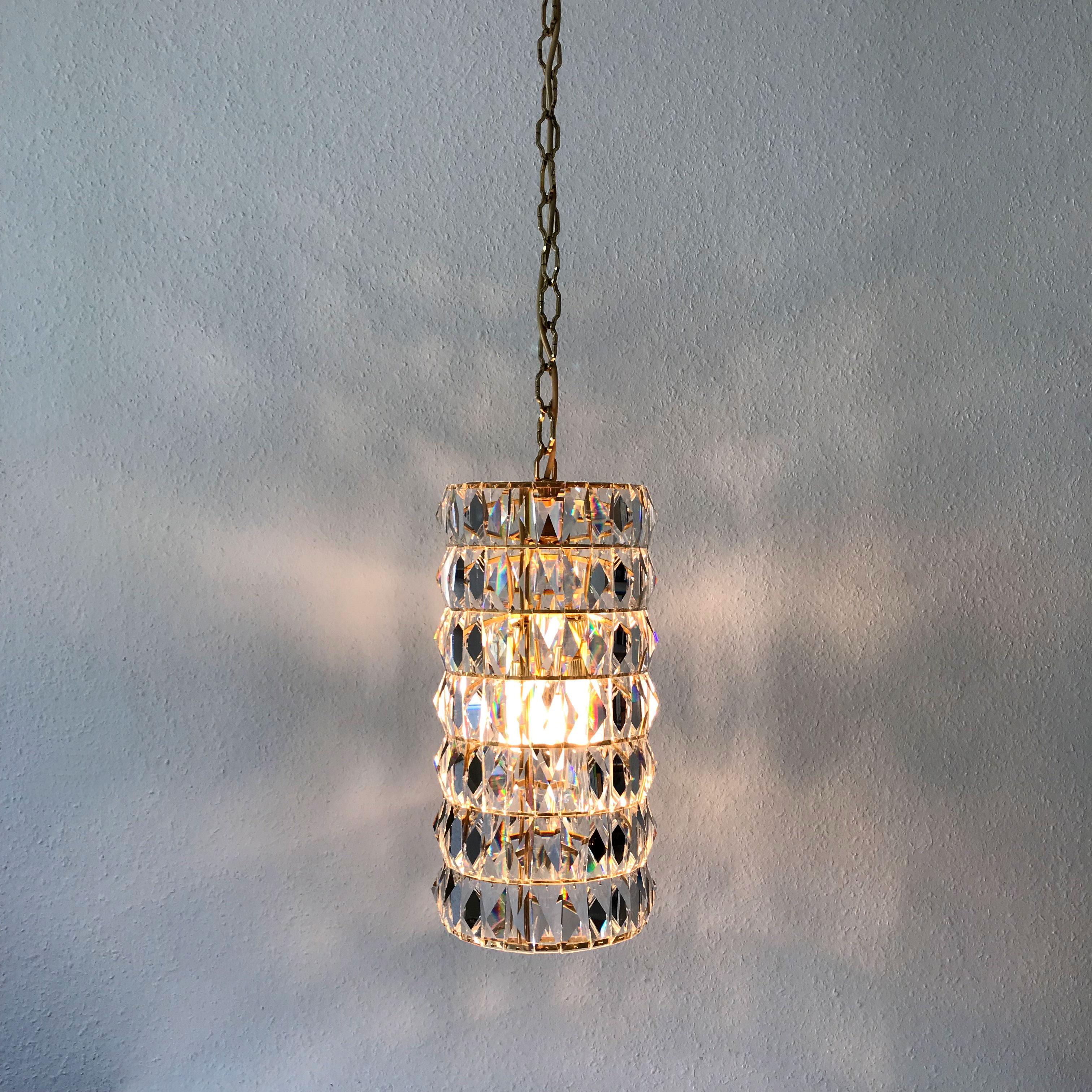 Crystal Glass Pendant Lamp or Chandelier by Bakalowits & Söhne Vienna Austria For Sale 9