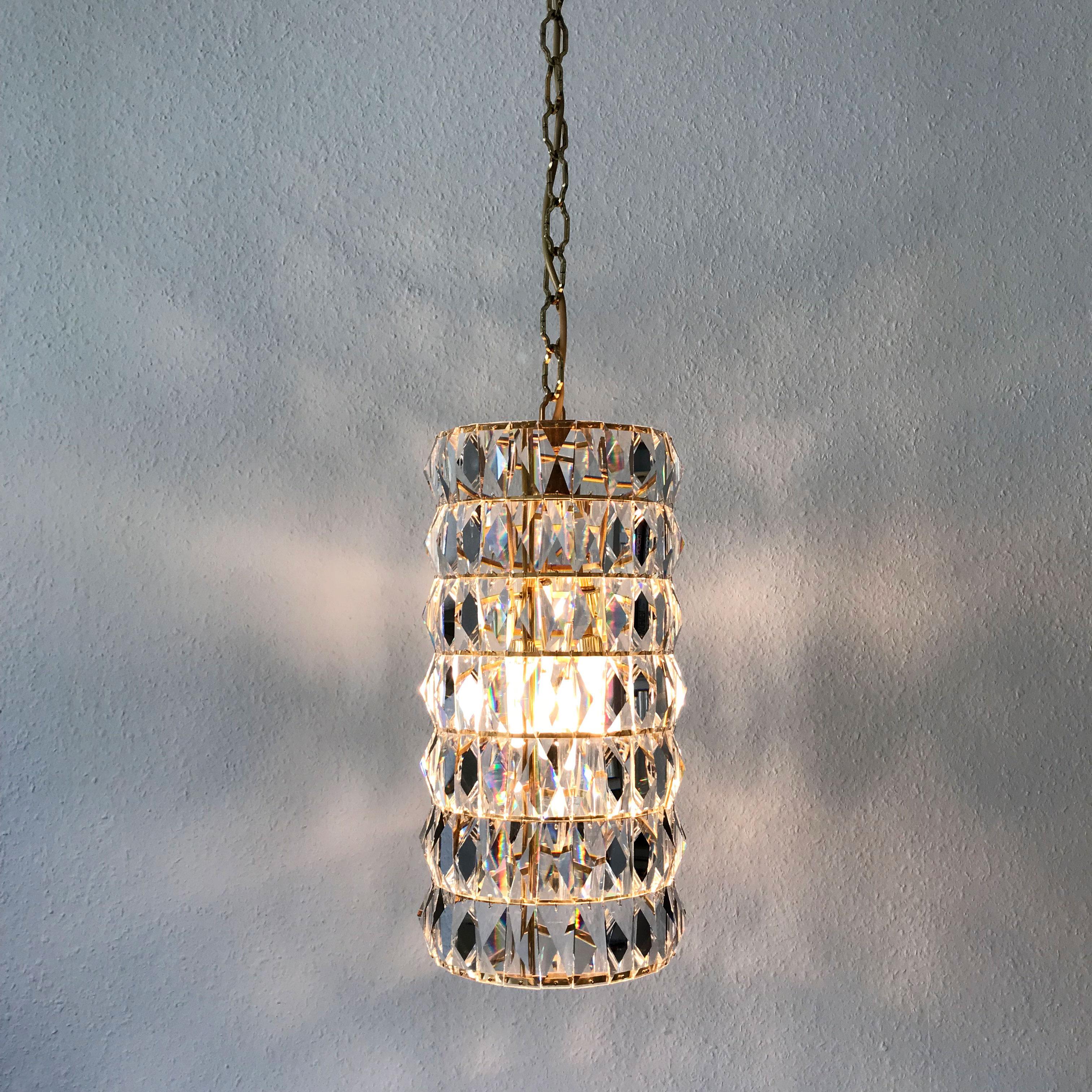 Crystal Glass Pendant Lamp or Chandelier by Bakalowits & Söhne Vienna Austria For Sale 10