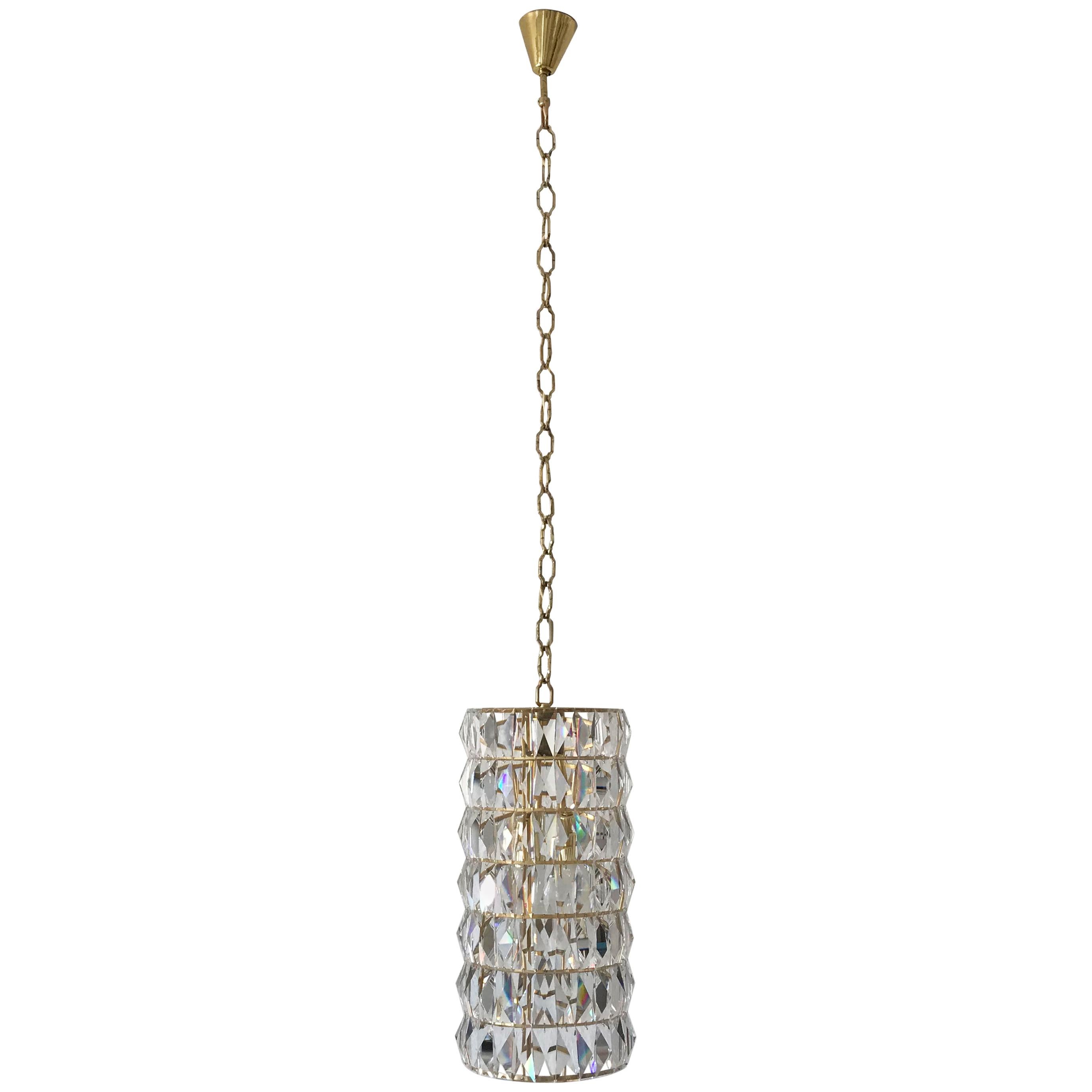 Crystal Glass Pendant Lamp or Chandelier by Bakalowits & Söhne Vienna Austria For Sale