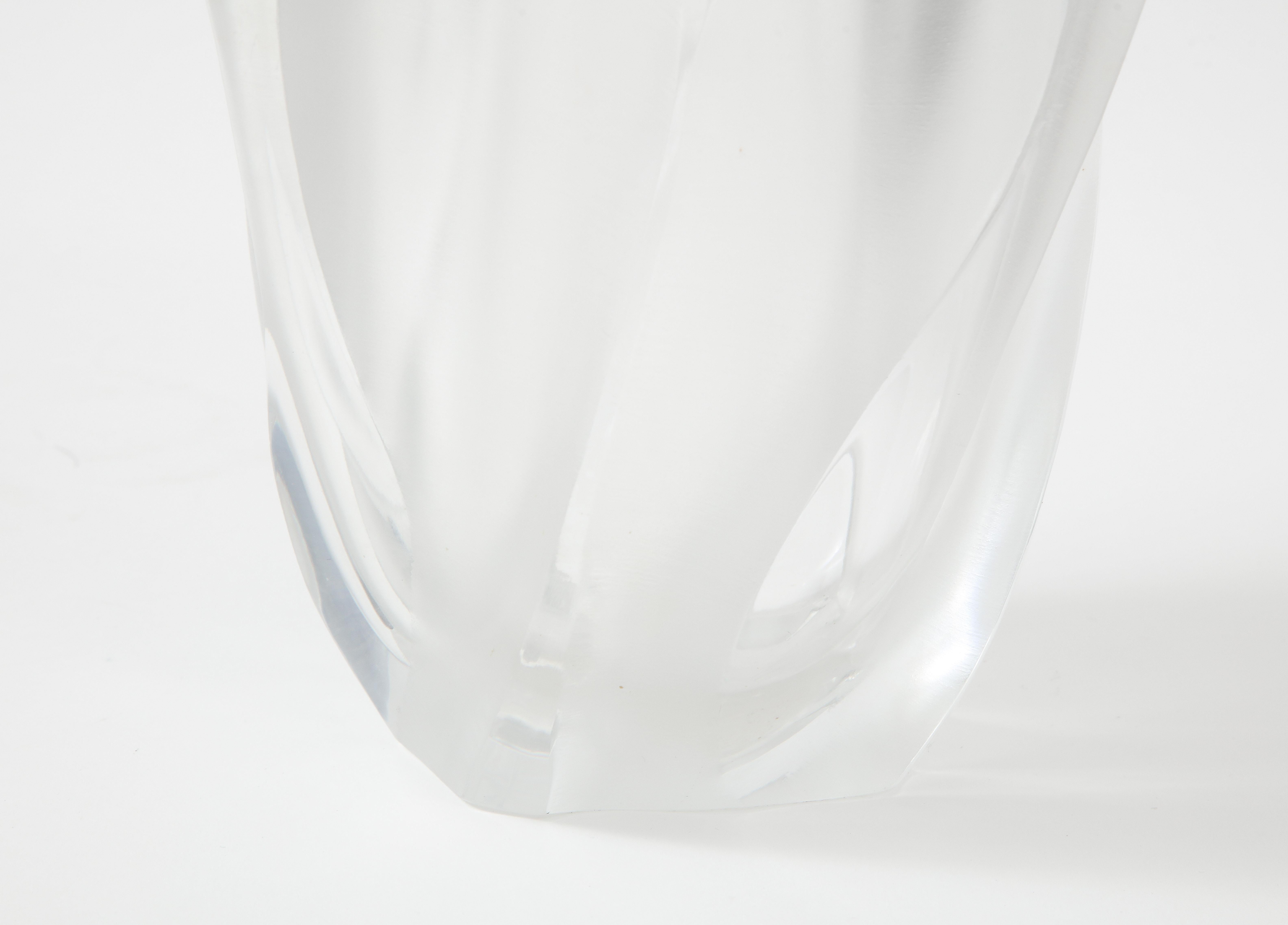 Vaso di cristallo lucido e smerigliato 